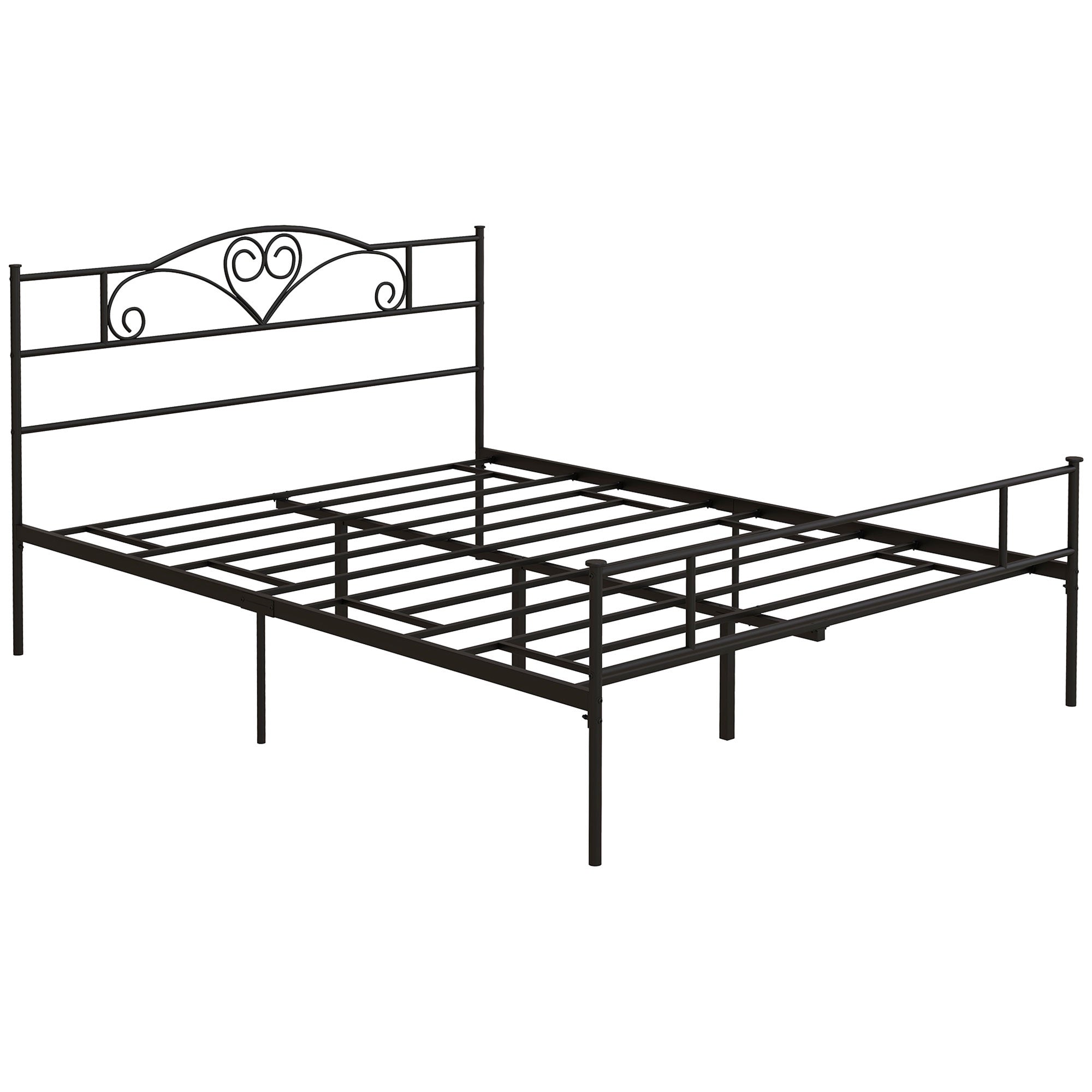 Kingsize-sängram i stål 160x200 cm med förvaring