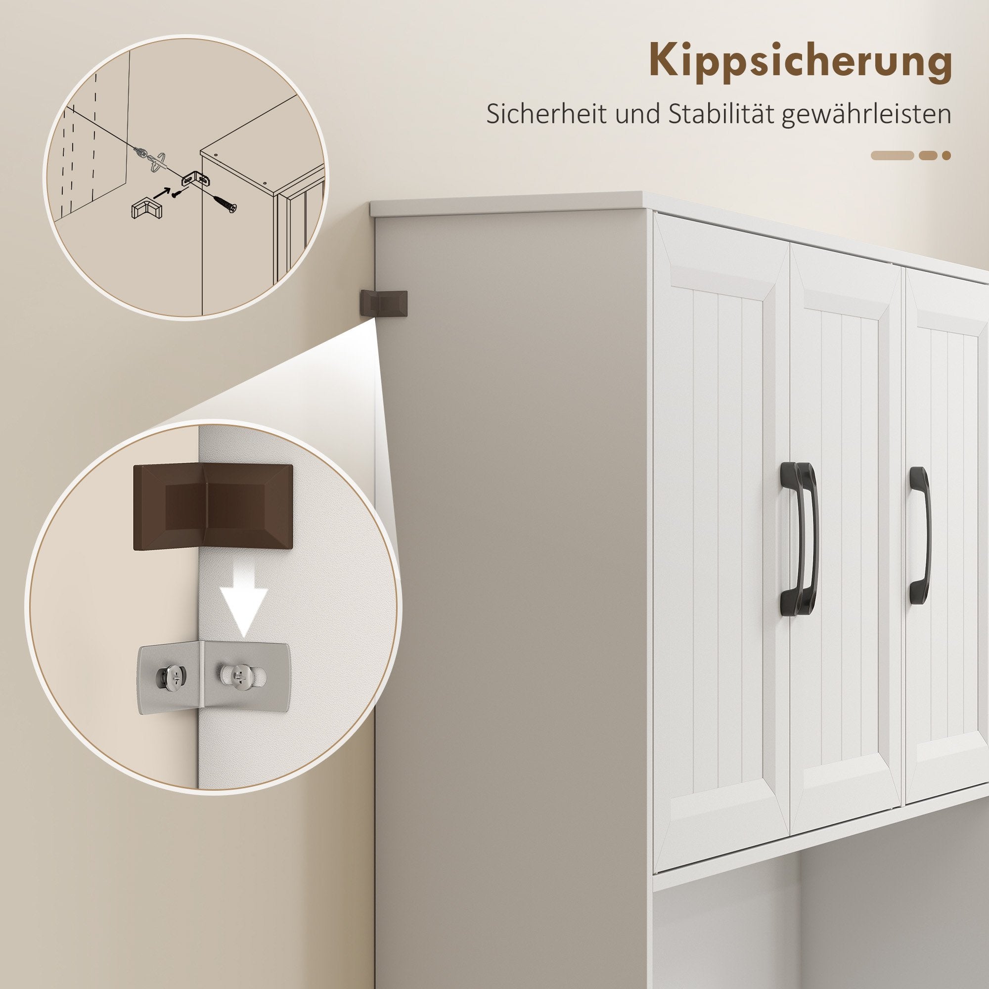 Köksskafferi, 180,5 cm, justerbara hyllplan, MDF, vit