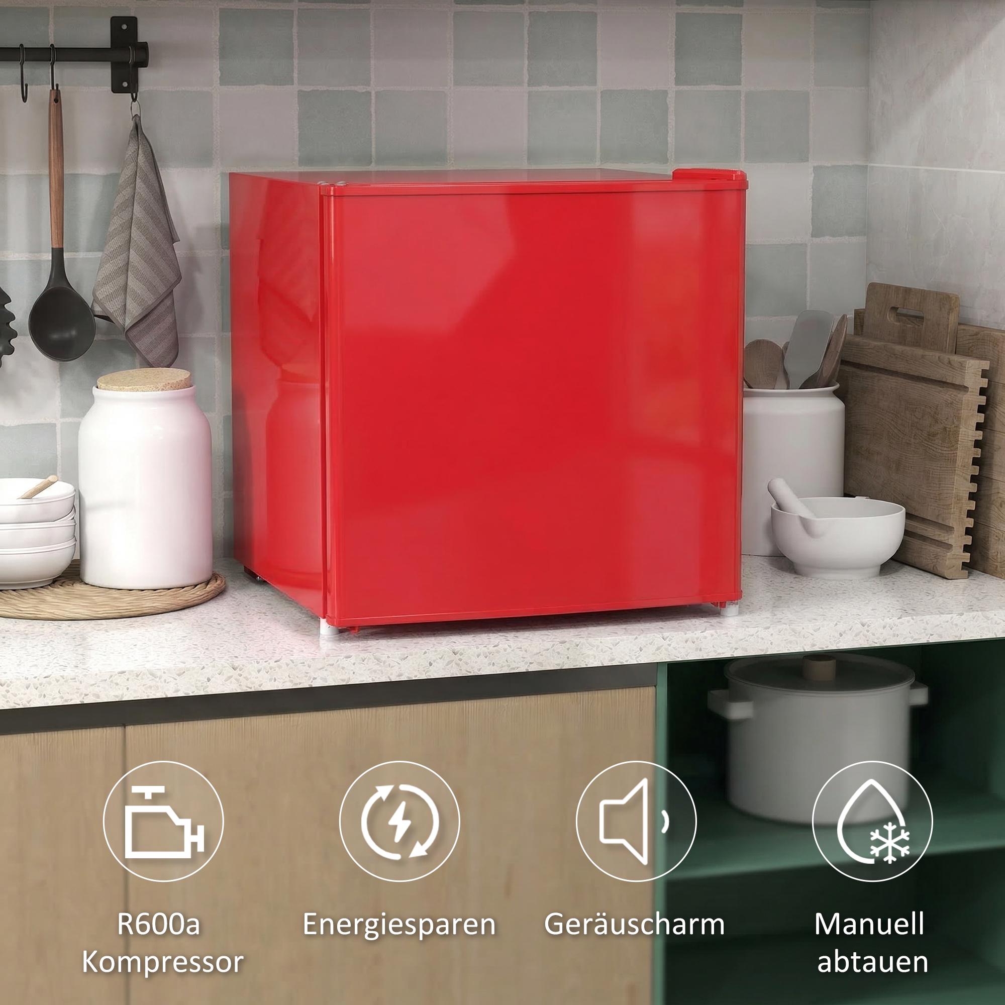 Kompakt 35L frys med vändbar dörr, röd