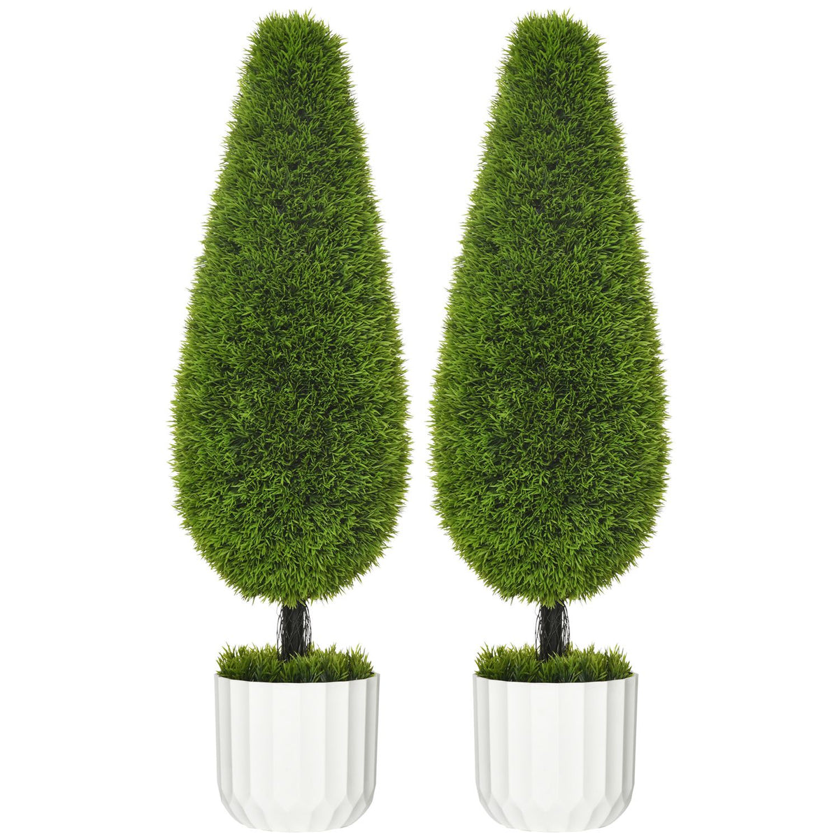 Künstliche Zypressen mit Moos – 2er-Set, 90 cm