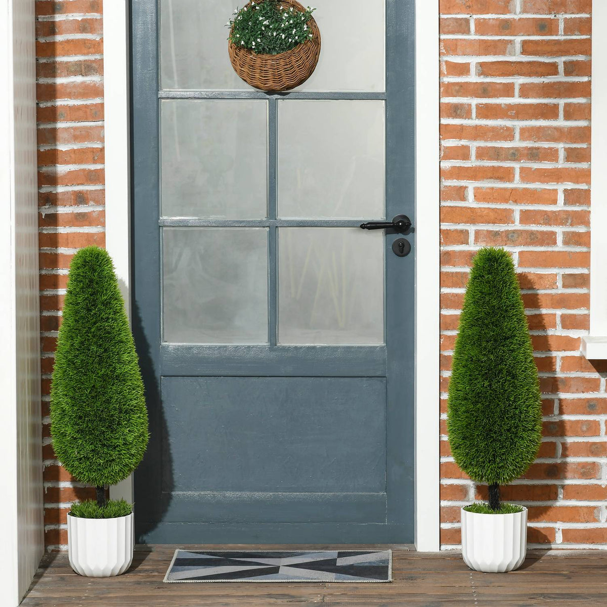 Künstliche Zypressen mit Moos – 2er-Set, 90 cm