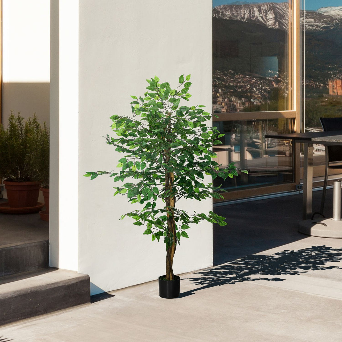 Ficus artificiel 150 cm avec pot – plante en pot réaliste