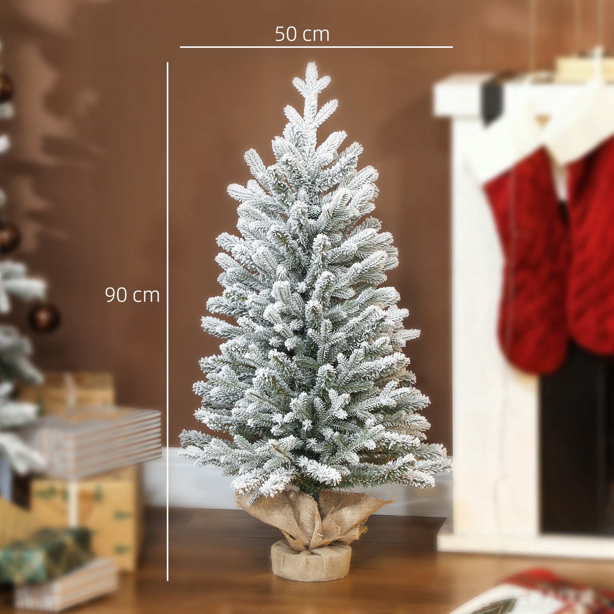 Konstgjord julgran 90 cm – Snöflockad, 486 spetsar