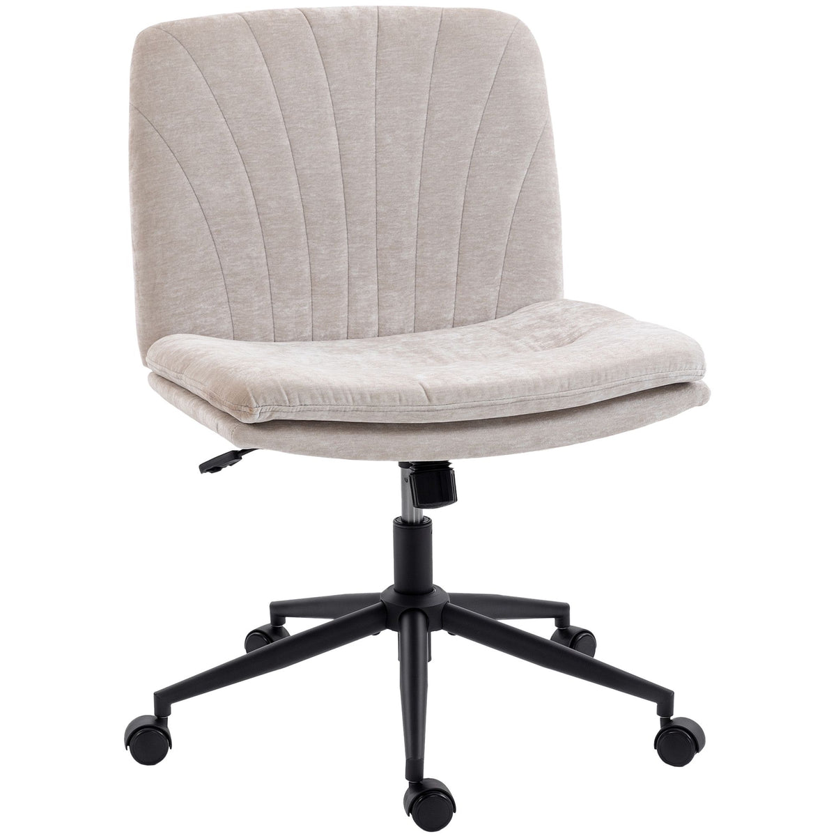 Kontorsstol, armstödslös med korslagda ben, höjdjusterbar, beige