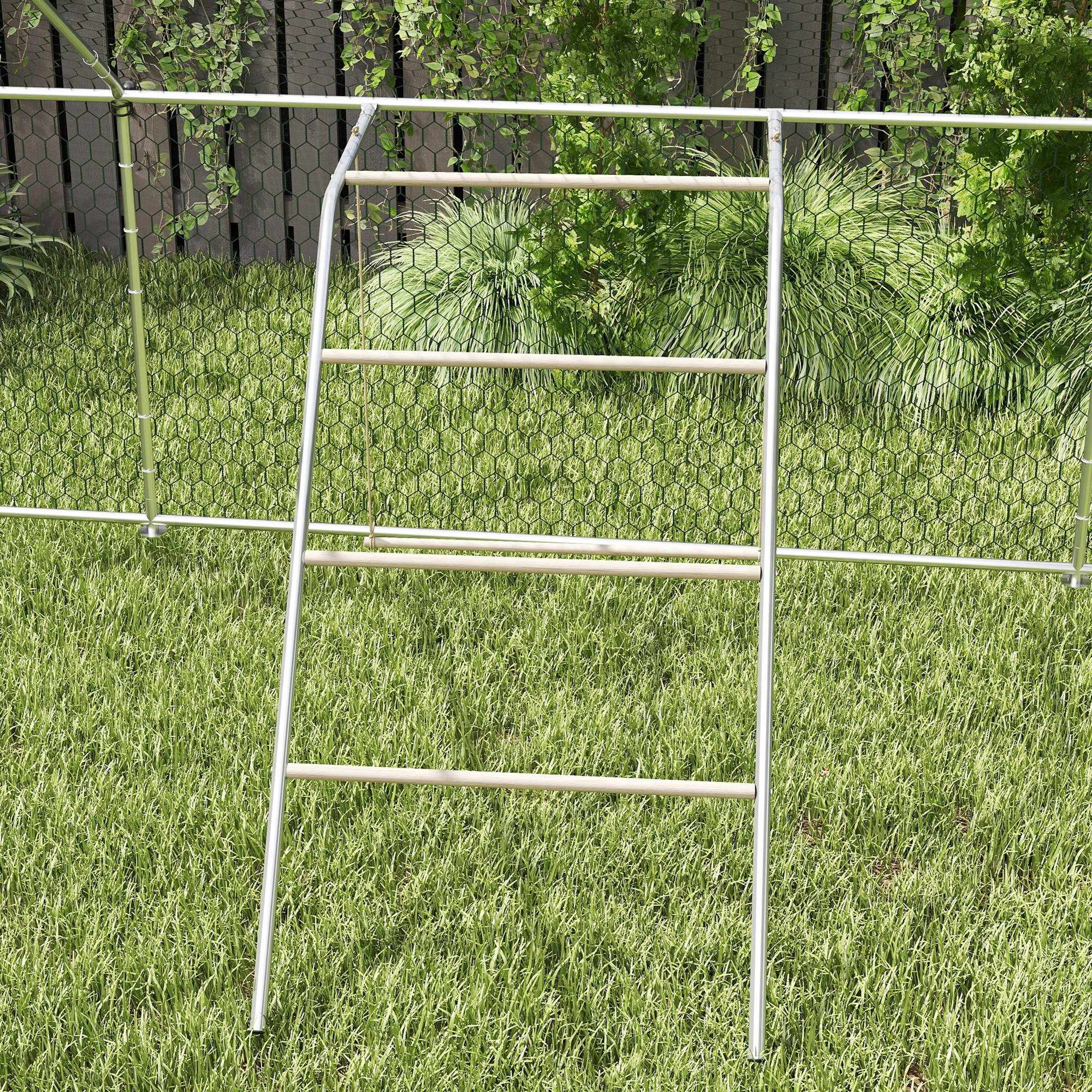 Kycklinglekplats med justerbar gunga, 4 sittpinnar, 82x150x110 cm
