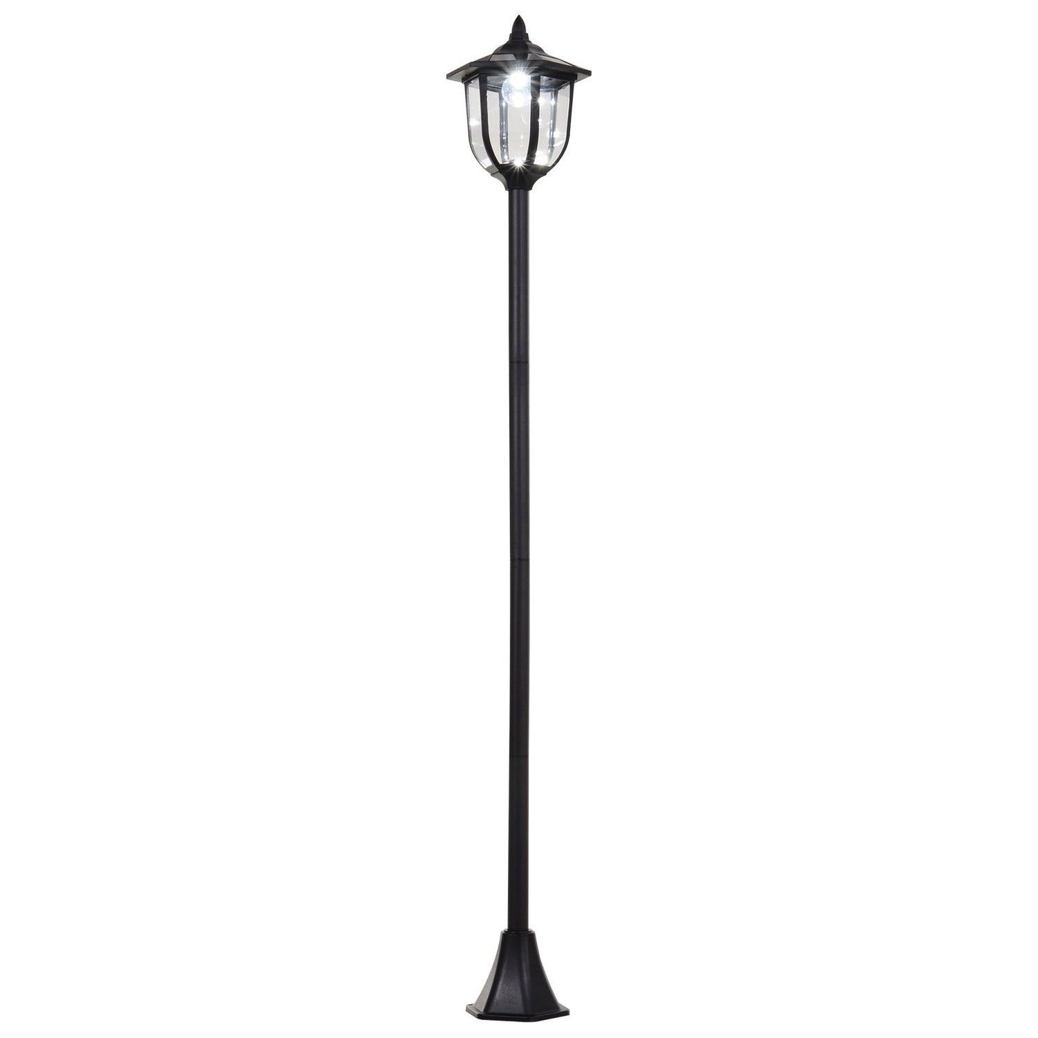 LED Solar Garden Lantern – 30/60 Lumen, Plast, Svart