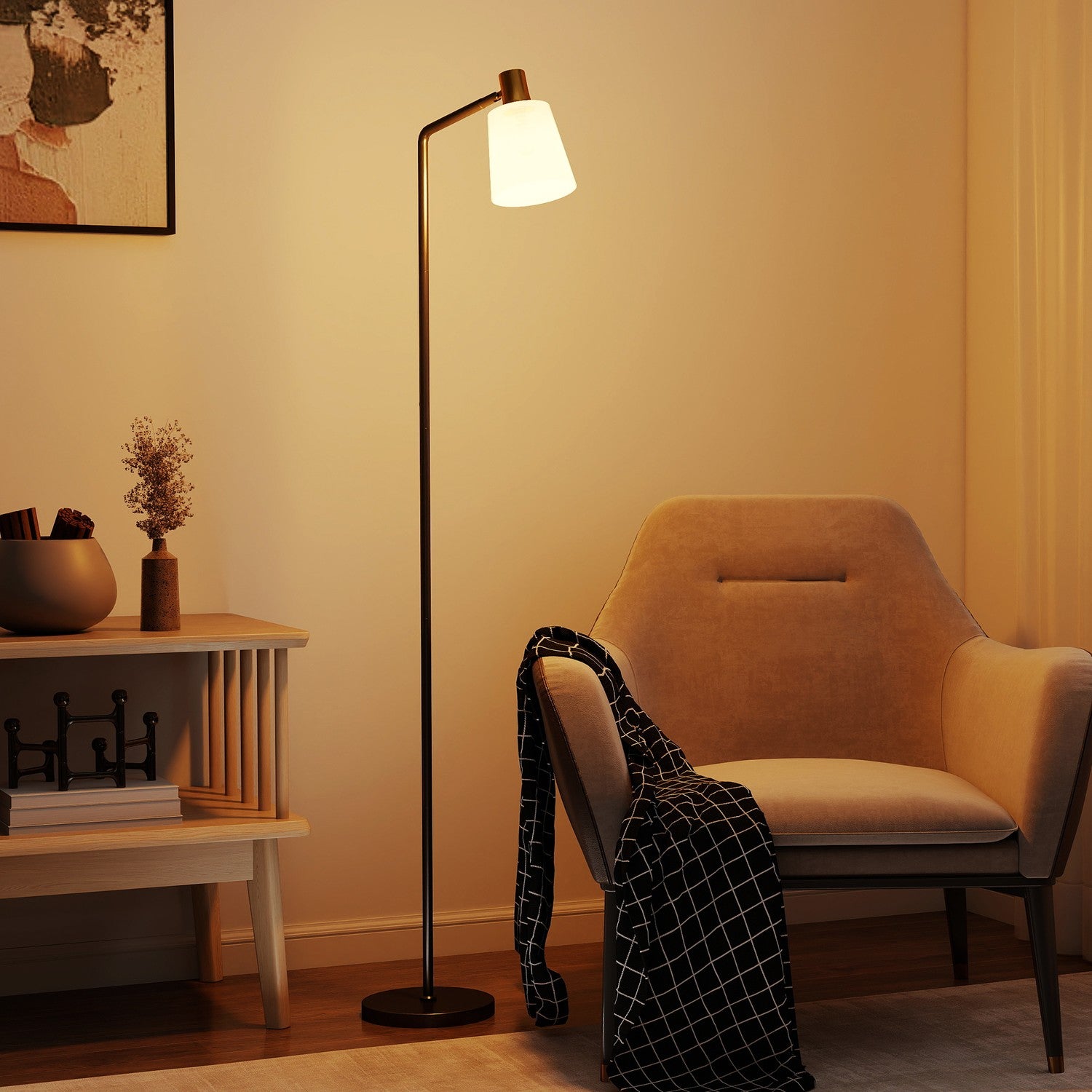 LED-golvlampa, justerbart huvud, 3 färgtemperaturer