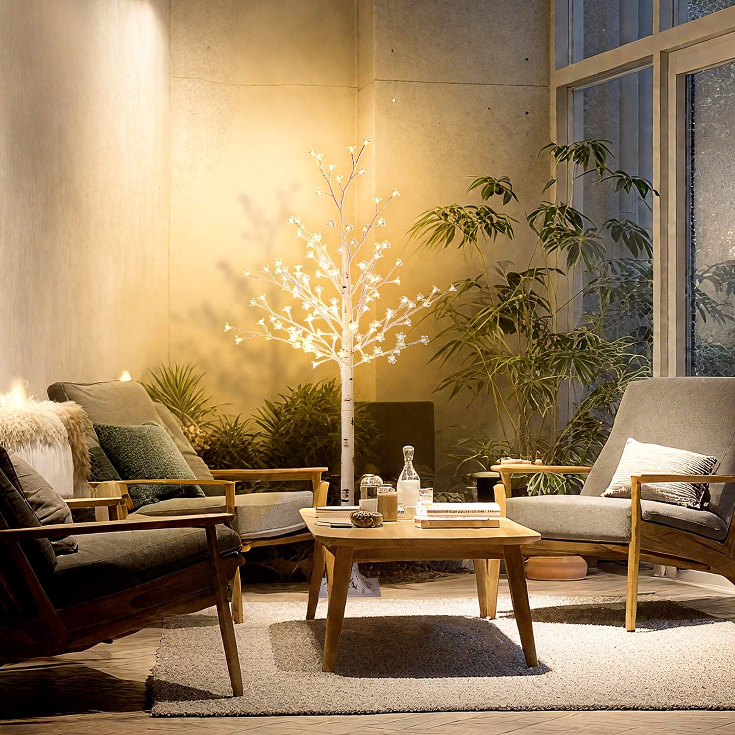 LED-ljusgran, 150 cm, varmvit, inomhus-/utomhusbruk