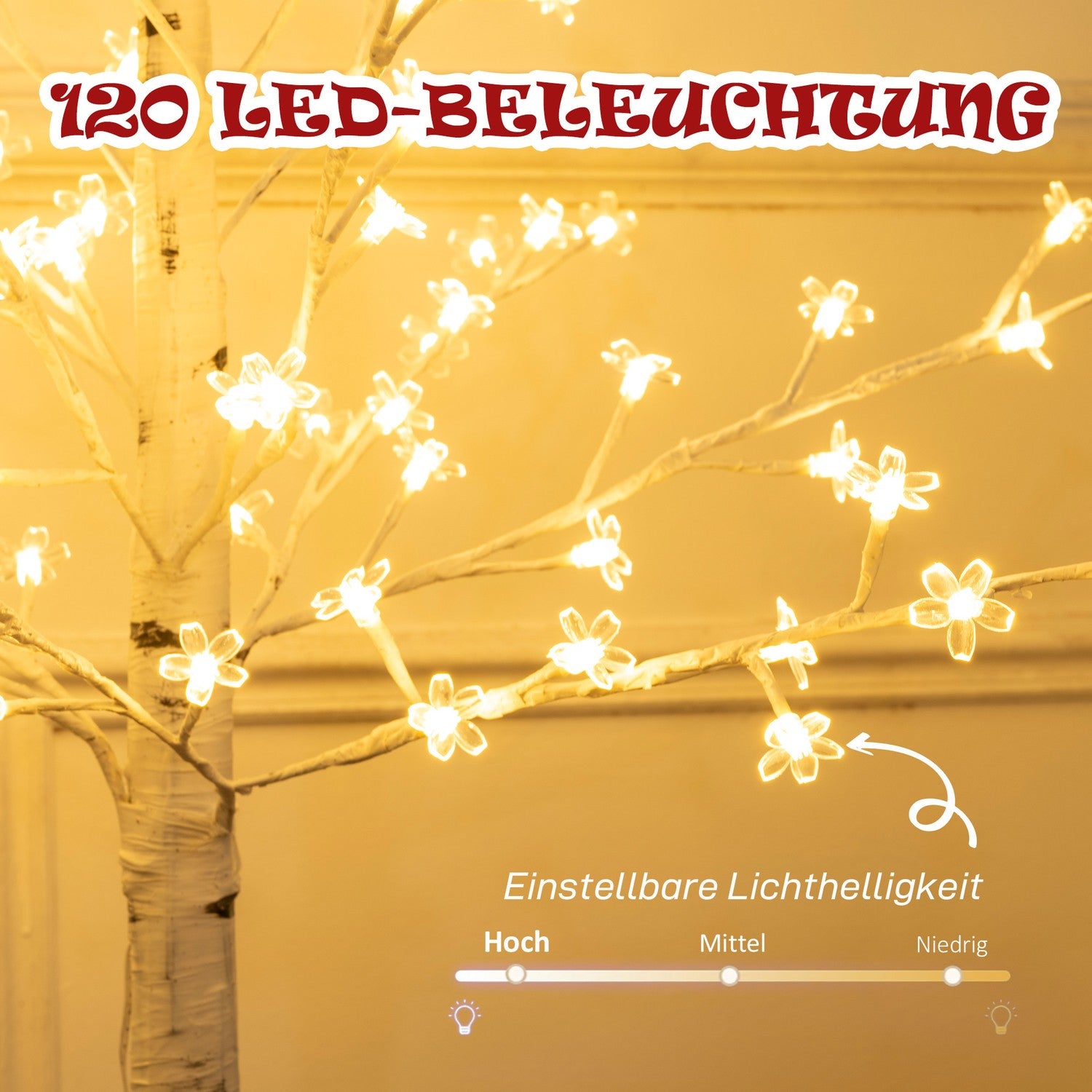 LED-ljusgran, 150 cm, varmvit, inomhus-/utomhusbruk