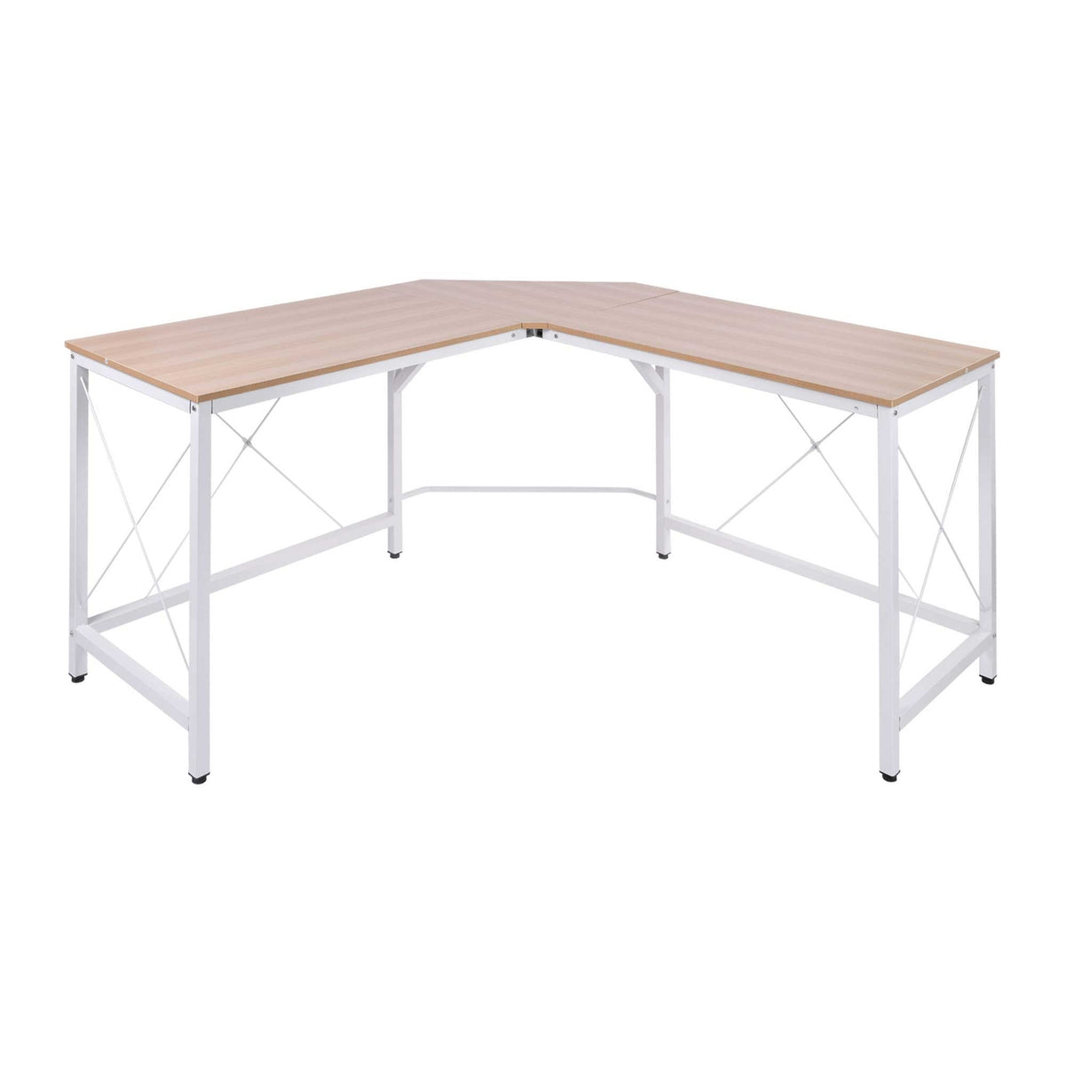 L-förmiger Eckschreibtisch, MDF-Holz, 150x150x76 cm