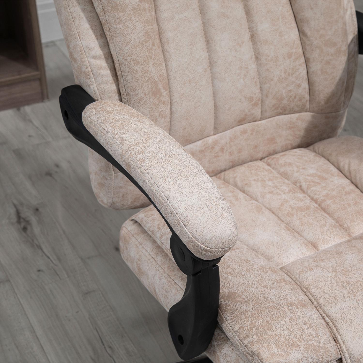 Liggande kontorsstol, mikrofiber, justerbar höjd, beige