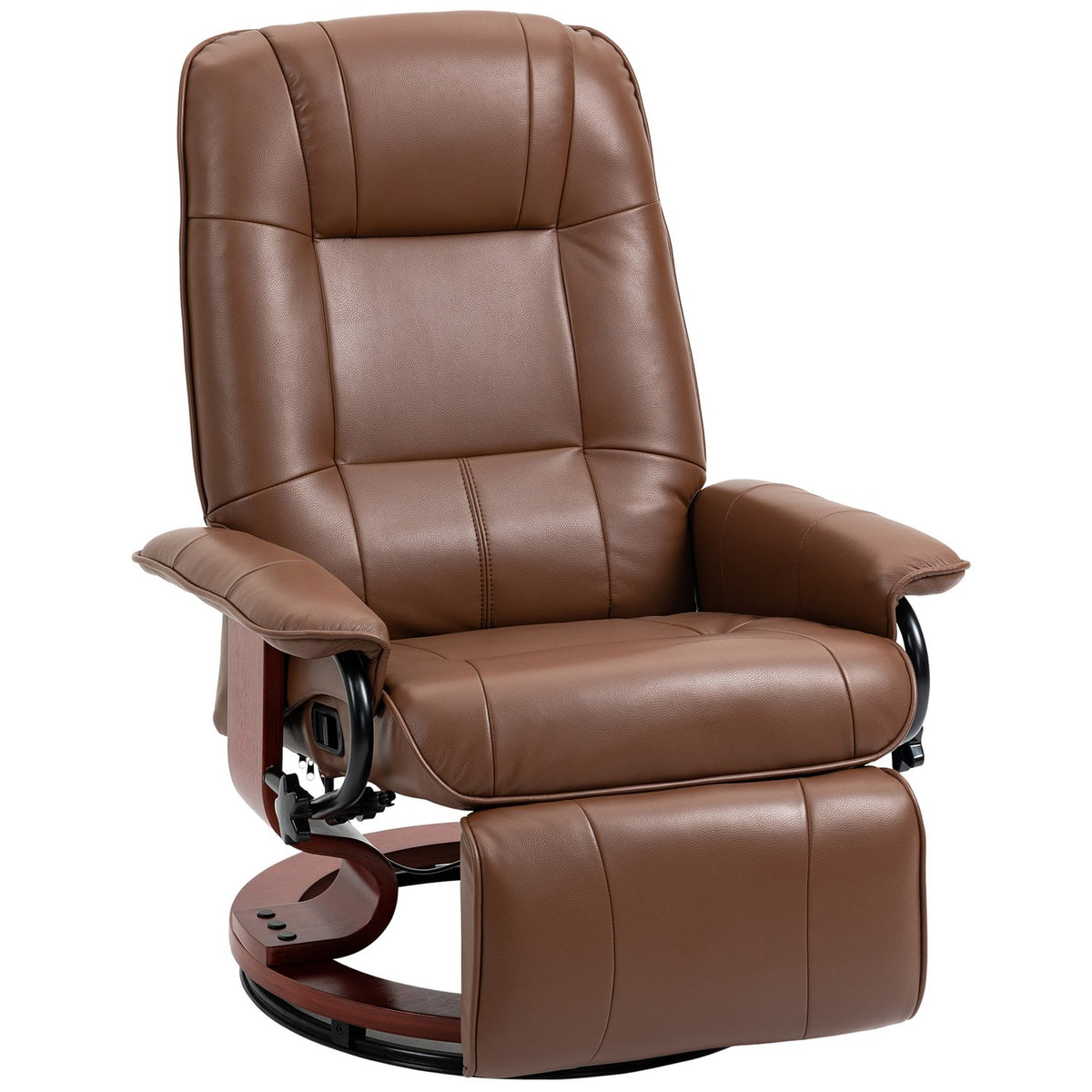 Chaise pivotante allongée, similicuir avec repose-pieds
