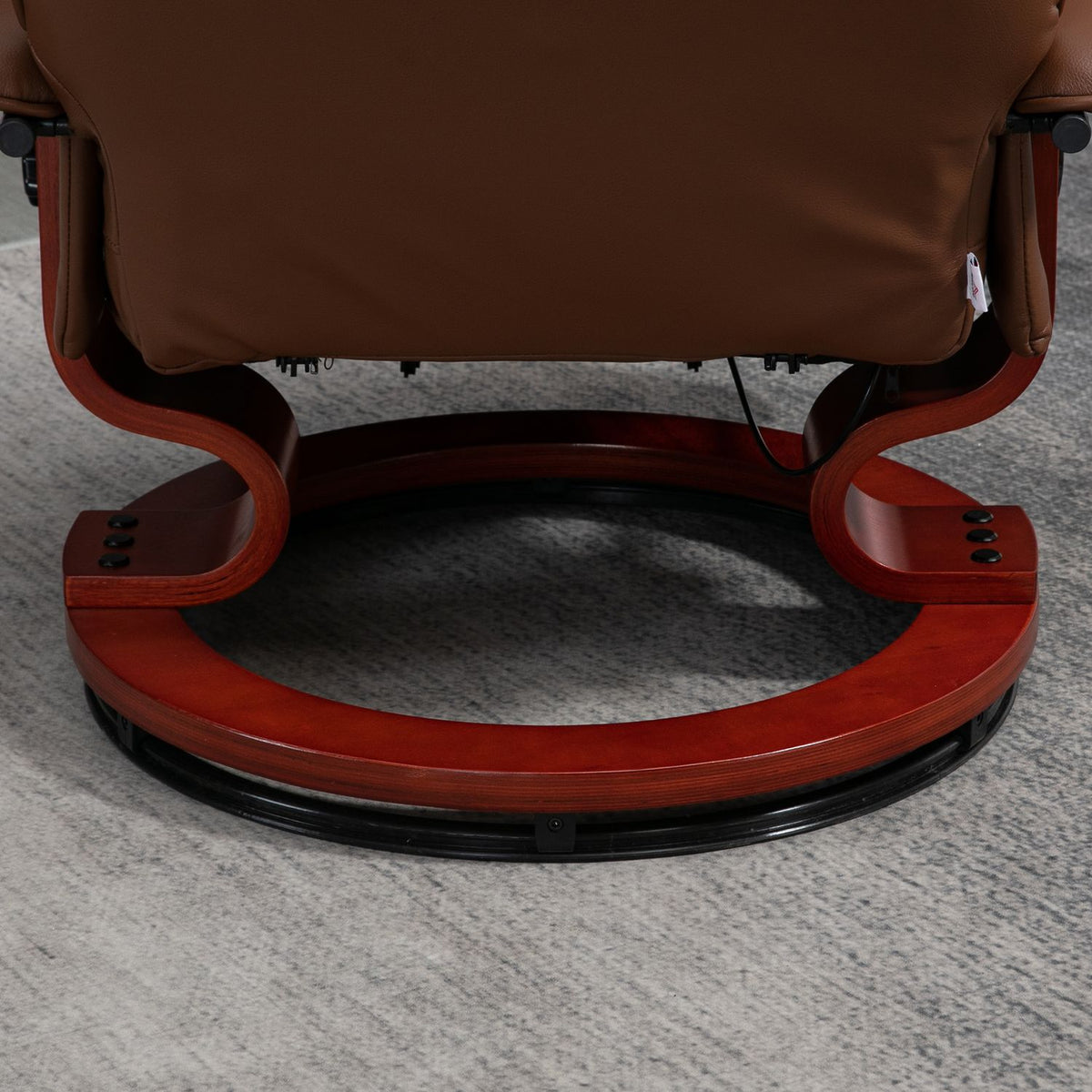 Chaise pivotante allongée, similicuir avec repose-pieds