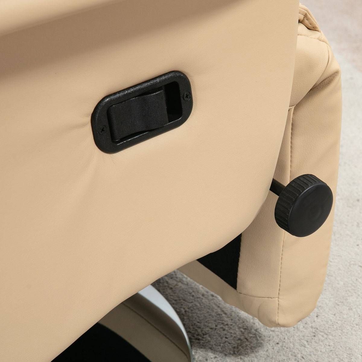 Liggstol, konstläder, 360° vridbar, beige