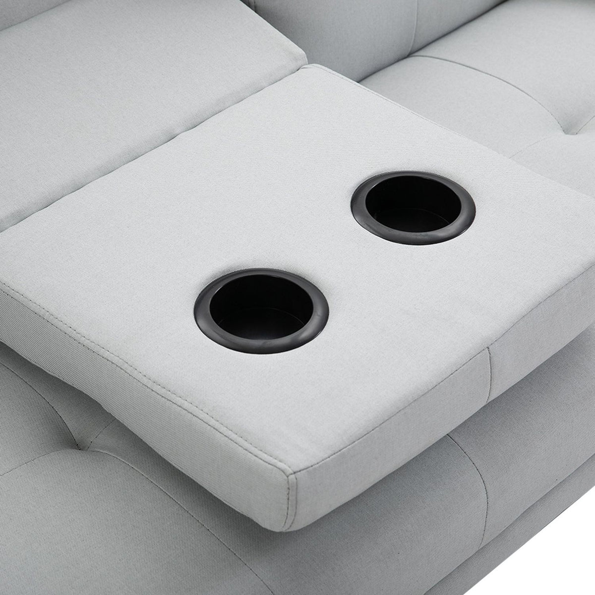 Divano letto in lino grigio chiaro, 3 posti, 181x77x72 cm