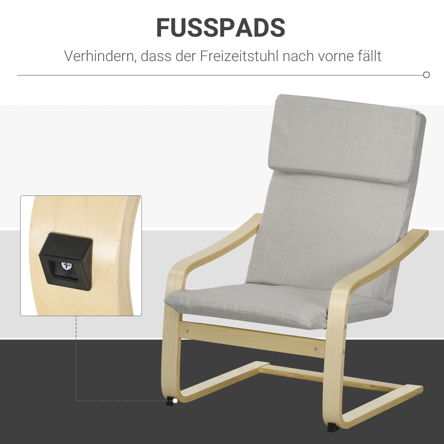 Loungestolar Set med pall - Linneöverdrag, ljusgrå