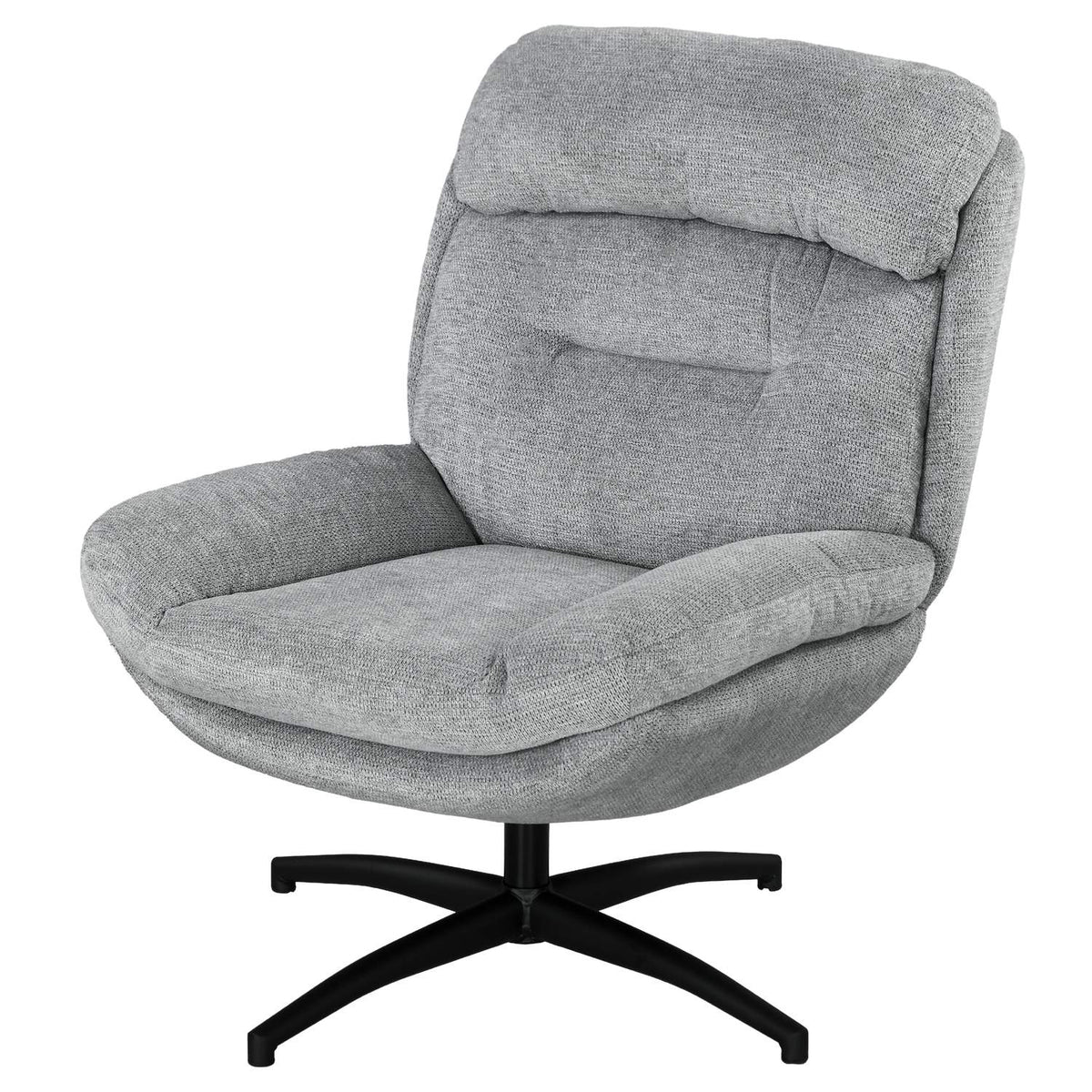 Fauteuil lounge en chenille déperlante, accoudoirs matelassés