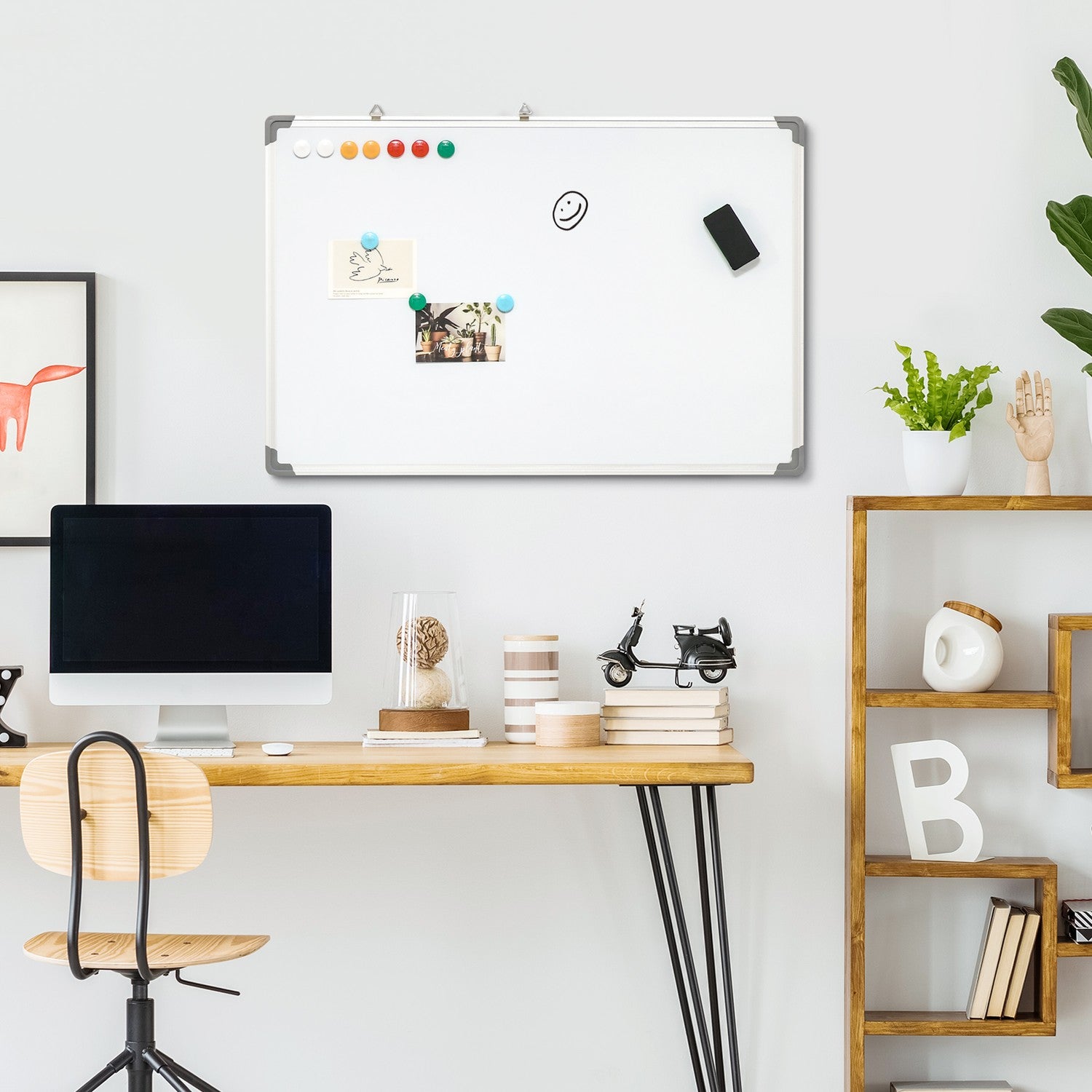 Magnetic Dry Erase Whiteboard med tillbehörsuppsättning