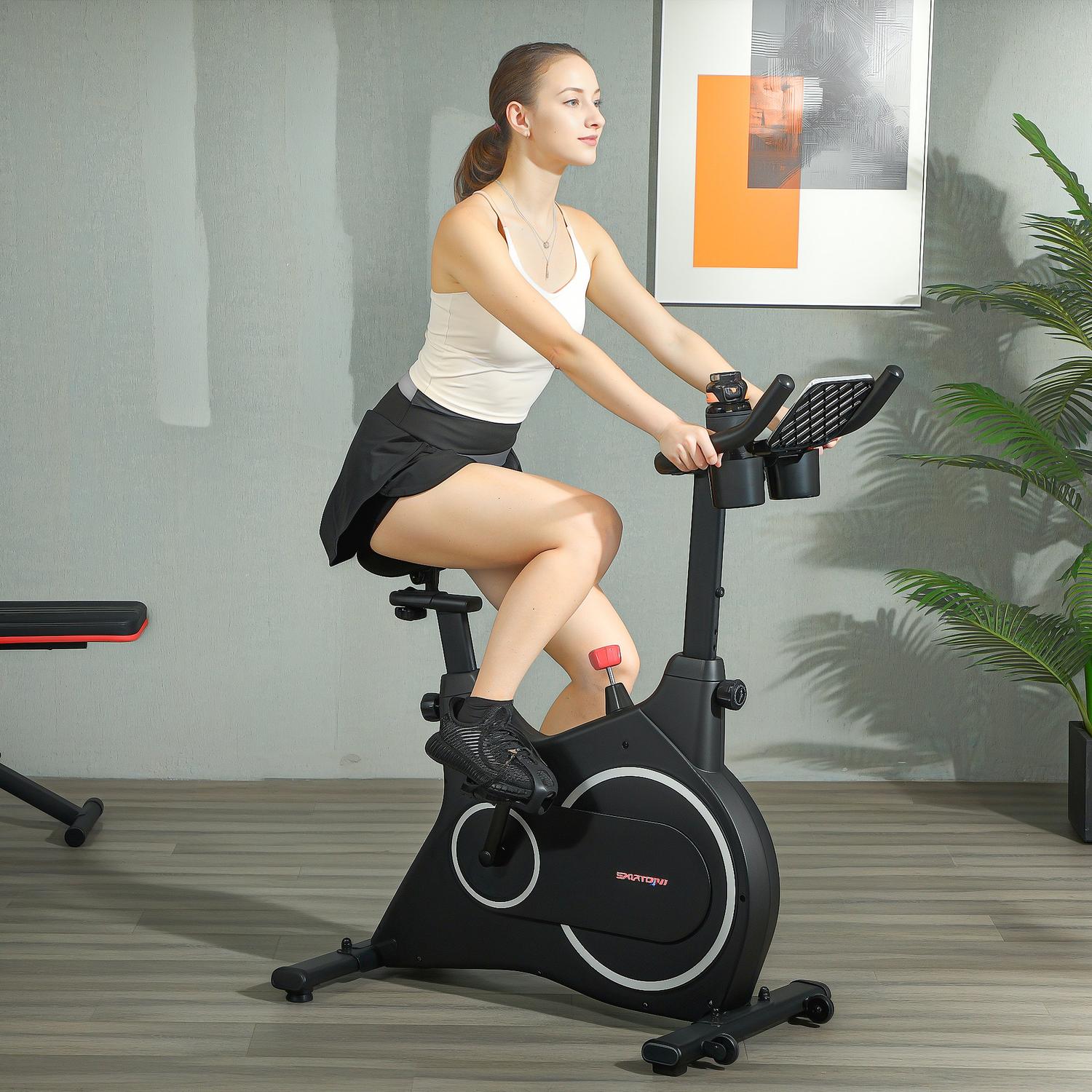 Magnetiskt motstånd liggande motionscykel med LCD och hållare