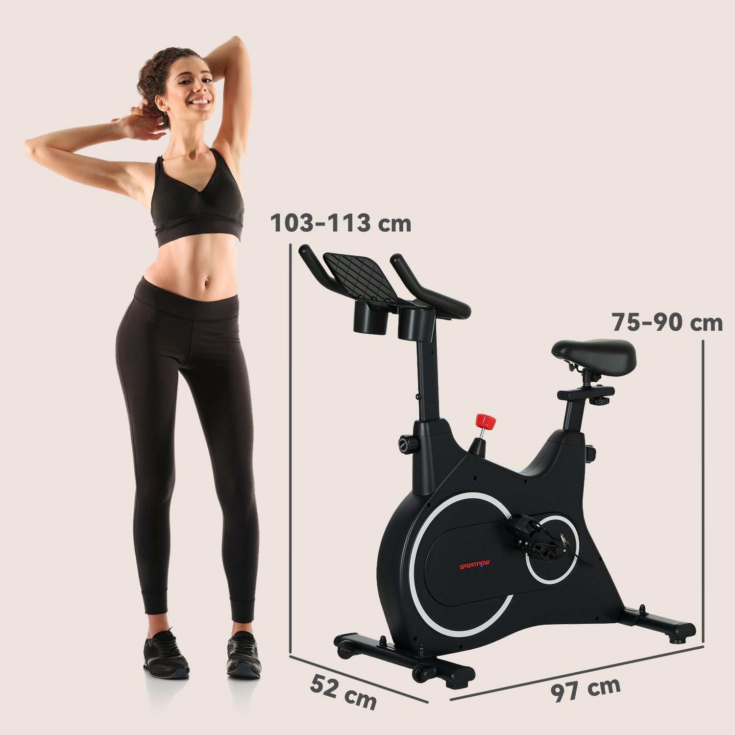 Magnetiskt motstånd liggande motionscykel med LCD och hållare