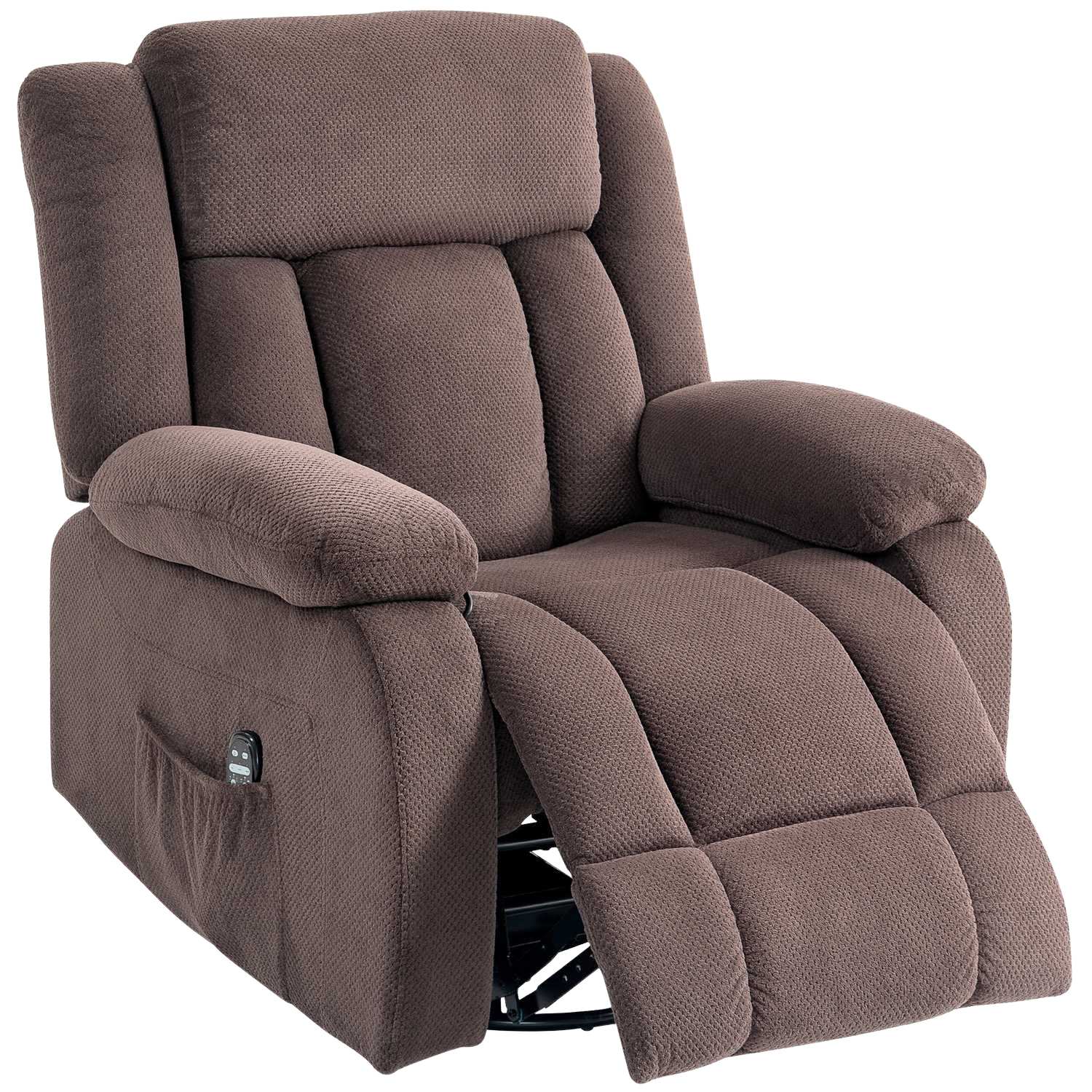 Massagefåtölj, 8 vibrationspunkter, 5 lägen, uppvärmd, brun