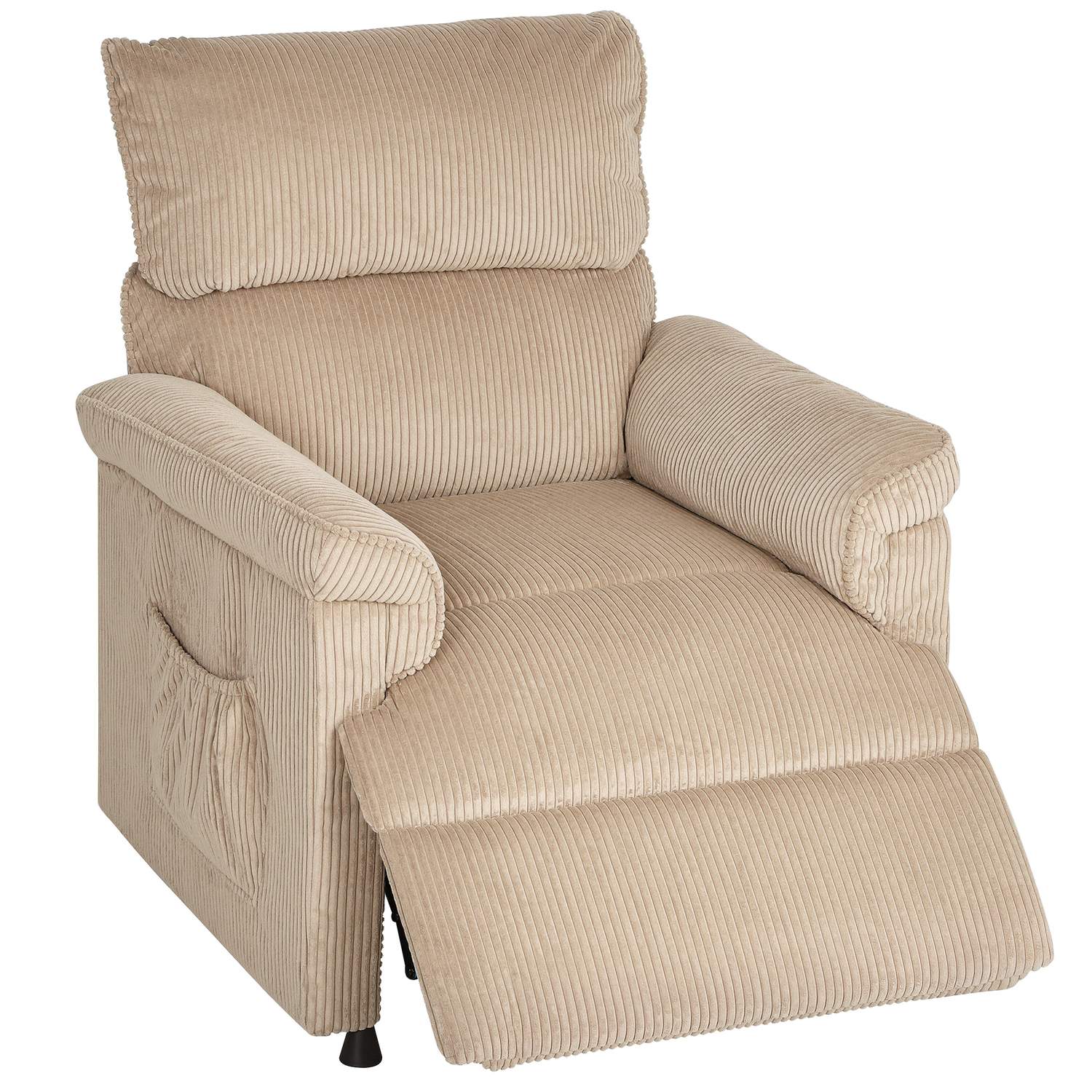 Massagestol med vibration, värme, tyst motor, brunt tyg