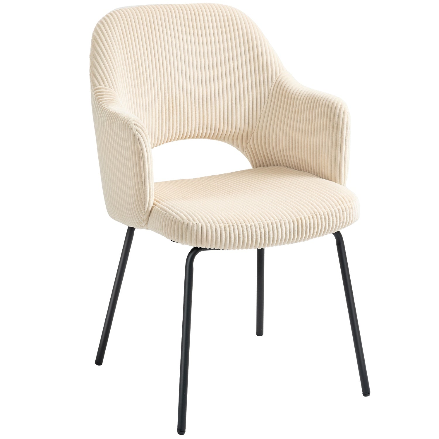 Matstol, sladdklädsel, snäckformad, metallben, beige
