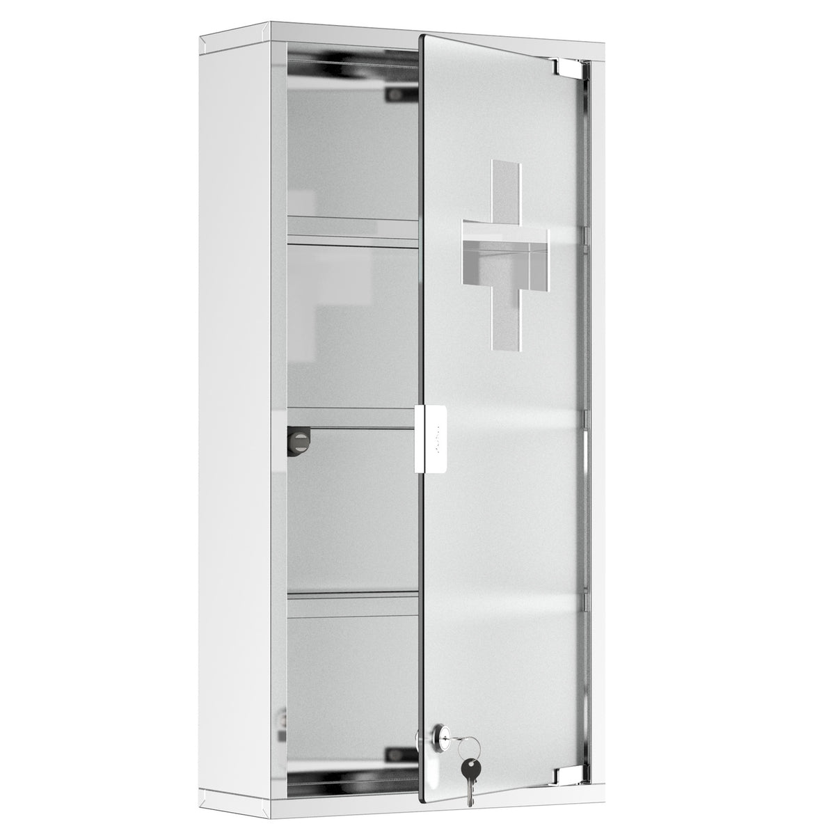Erste-Hilfe-Medizinschrank – Abschliessbar rostfreier Stahl, 30x12x60 cm