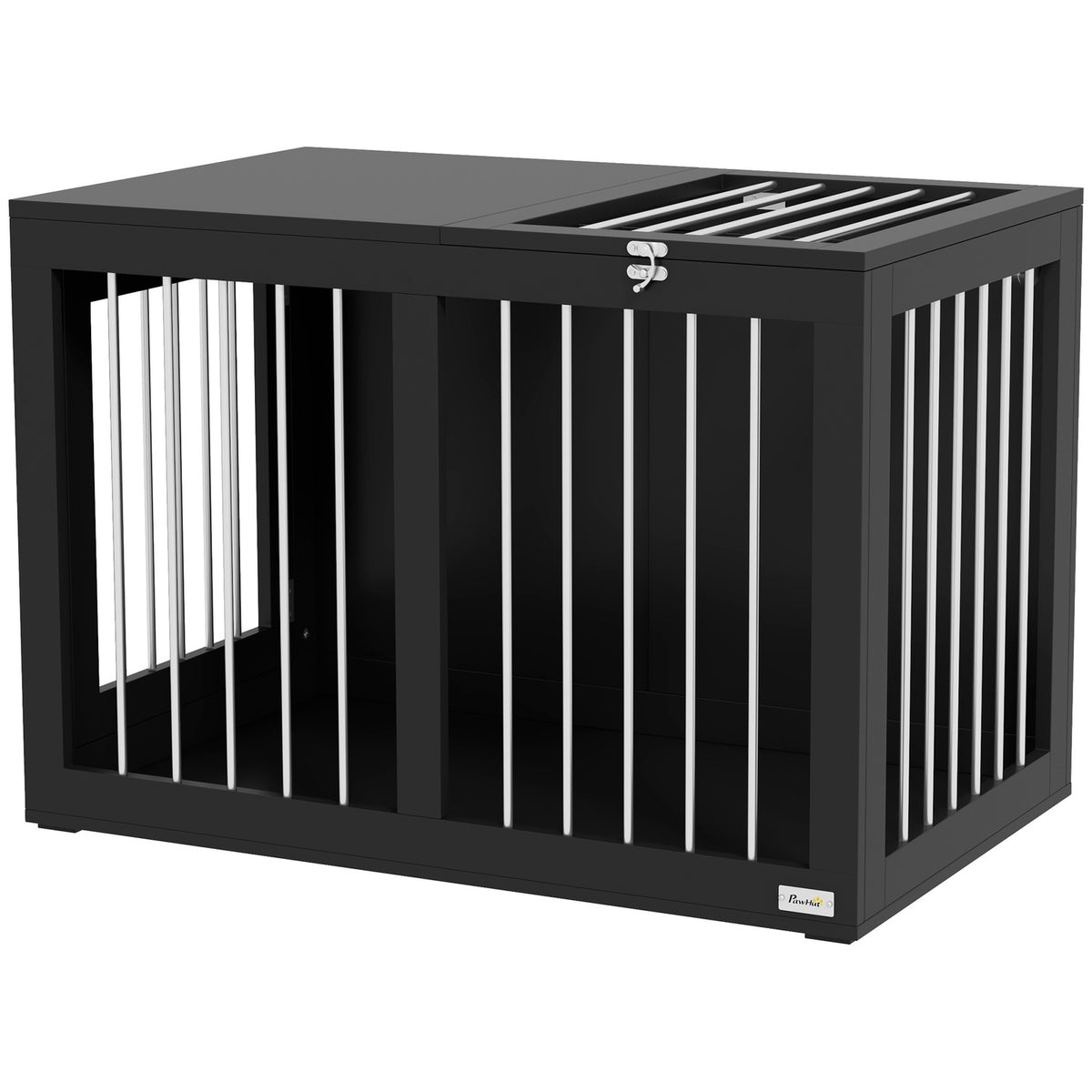 Medium hundbur – svart, 2-dörrars, 80 x 50 x 56,5 cm