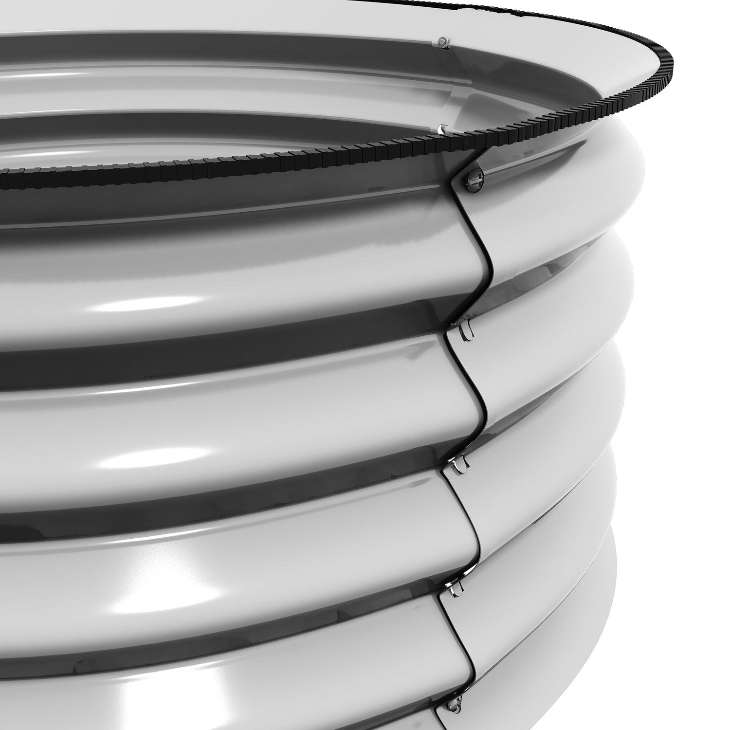Metallupphöjda trädgårdssängar, Set om 2 – 60x60x30 cm, Silver
