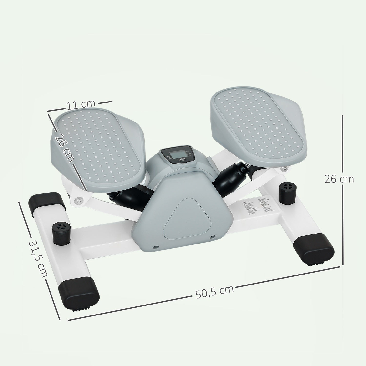 Mini Home Stepper med LCD & Halkfria pedaler, Grå