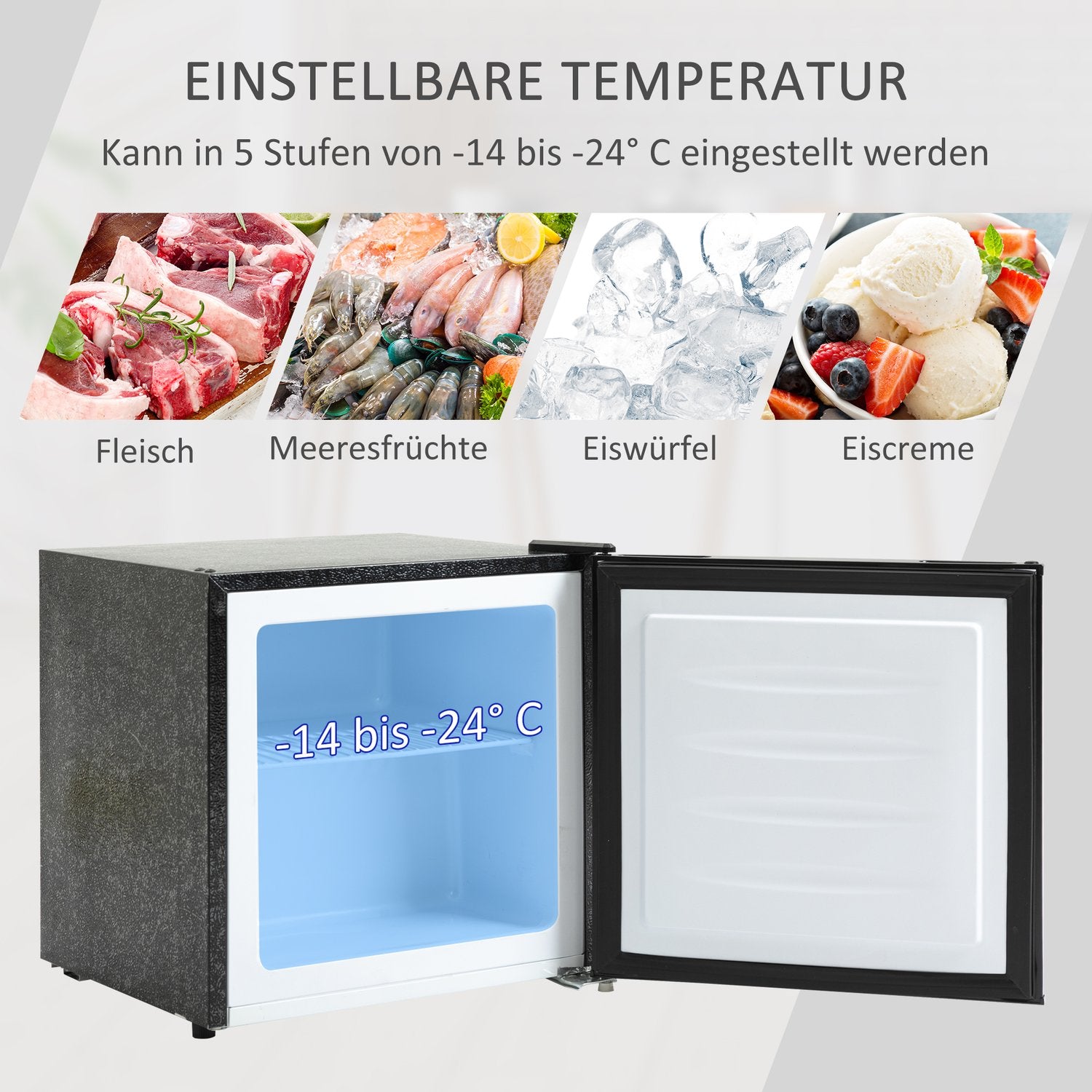 Minifrys 35L, elektrisk, -14 Till -24℃, 5-stegskontroll