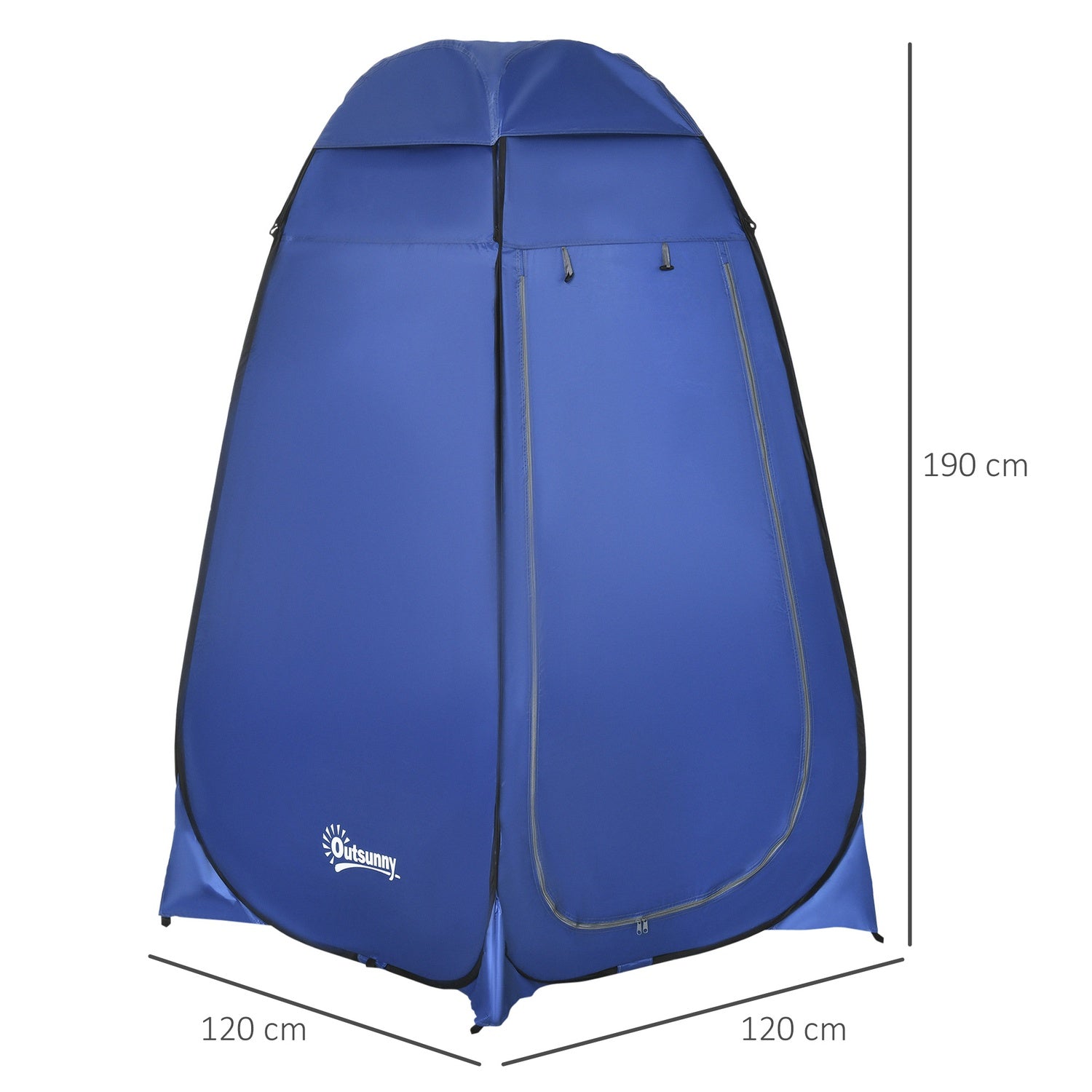 Mobilt Camping Duschtält - Vattentätt, Mörkblått, 120x120x190 cm