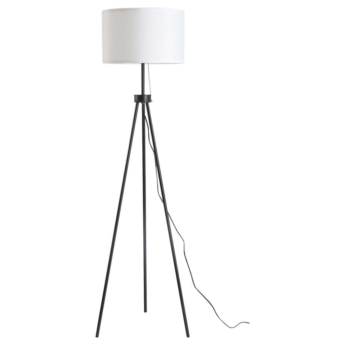 Lampada da terra moderna nera e bianca E27, acciaio e poliestere