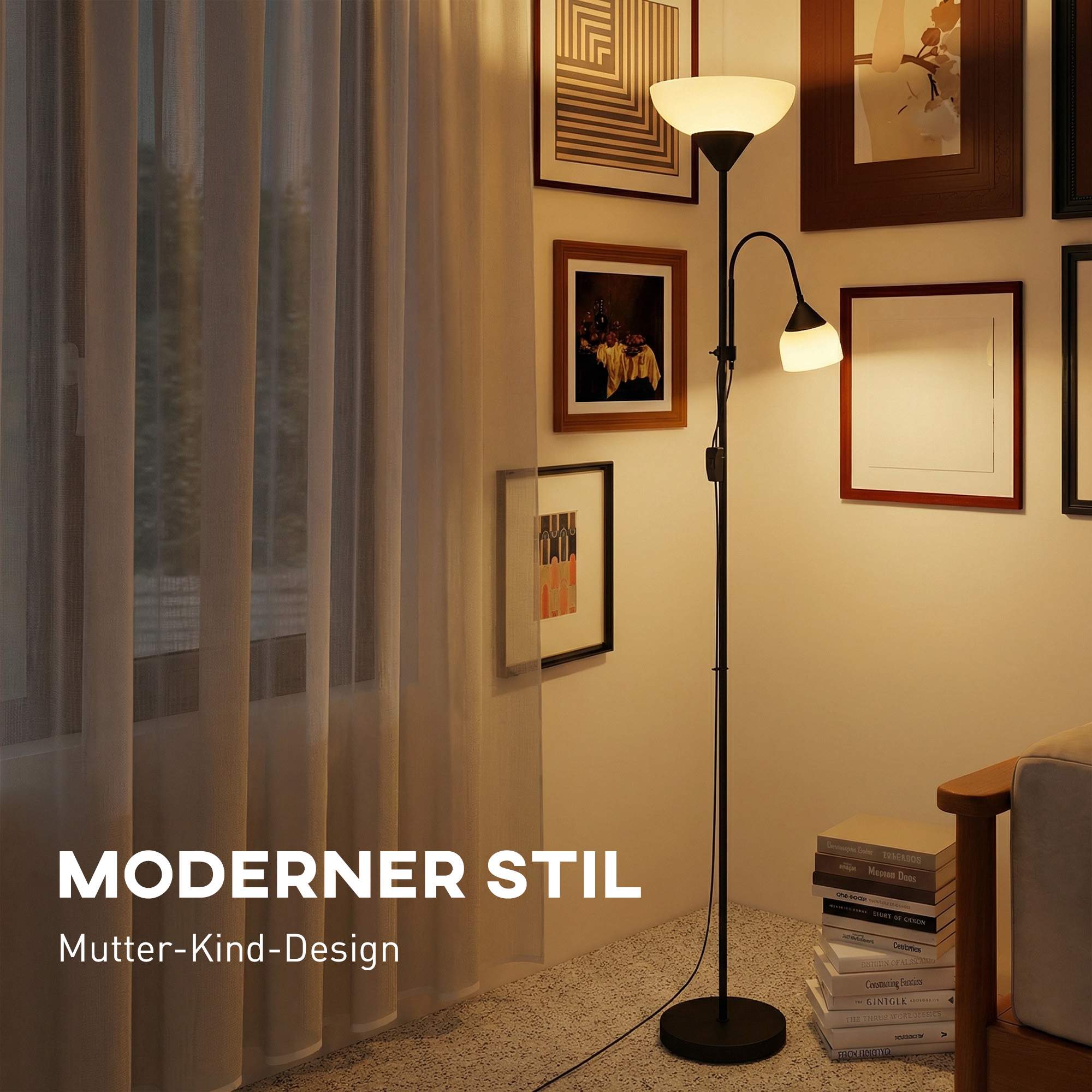 Mor-barn golvlampa med justerbar färgtemperatur
