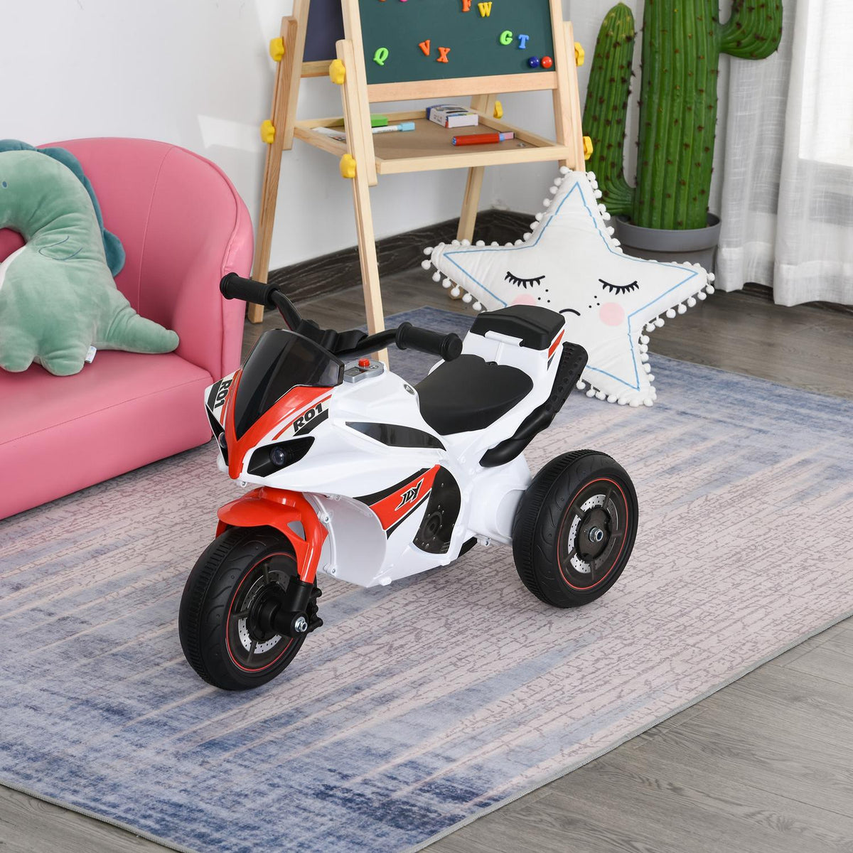 Motorrad-Spielzeug für Kinder mit Musik, weiss, 18-36 Monate