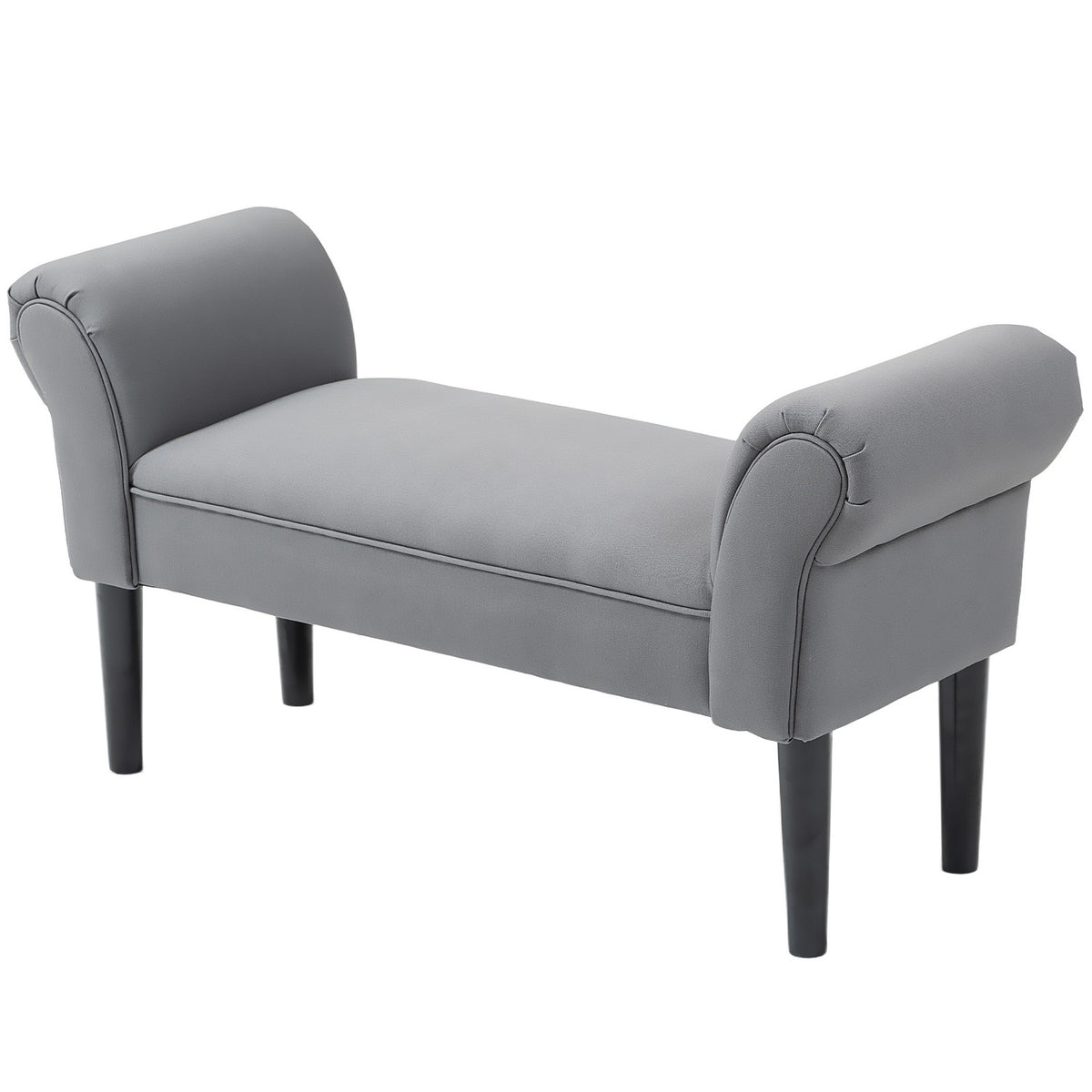 Banc d'entrée rembourré gris foncé, charge 130 kg, 102x36x51 cm