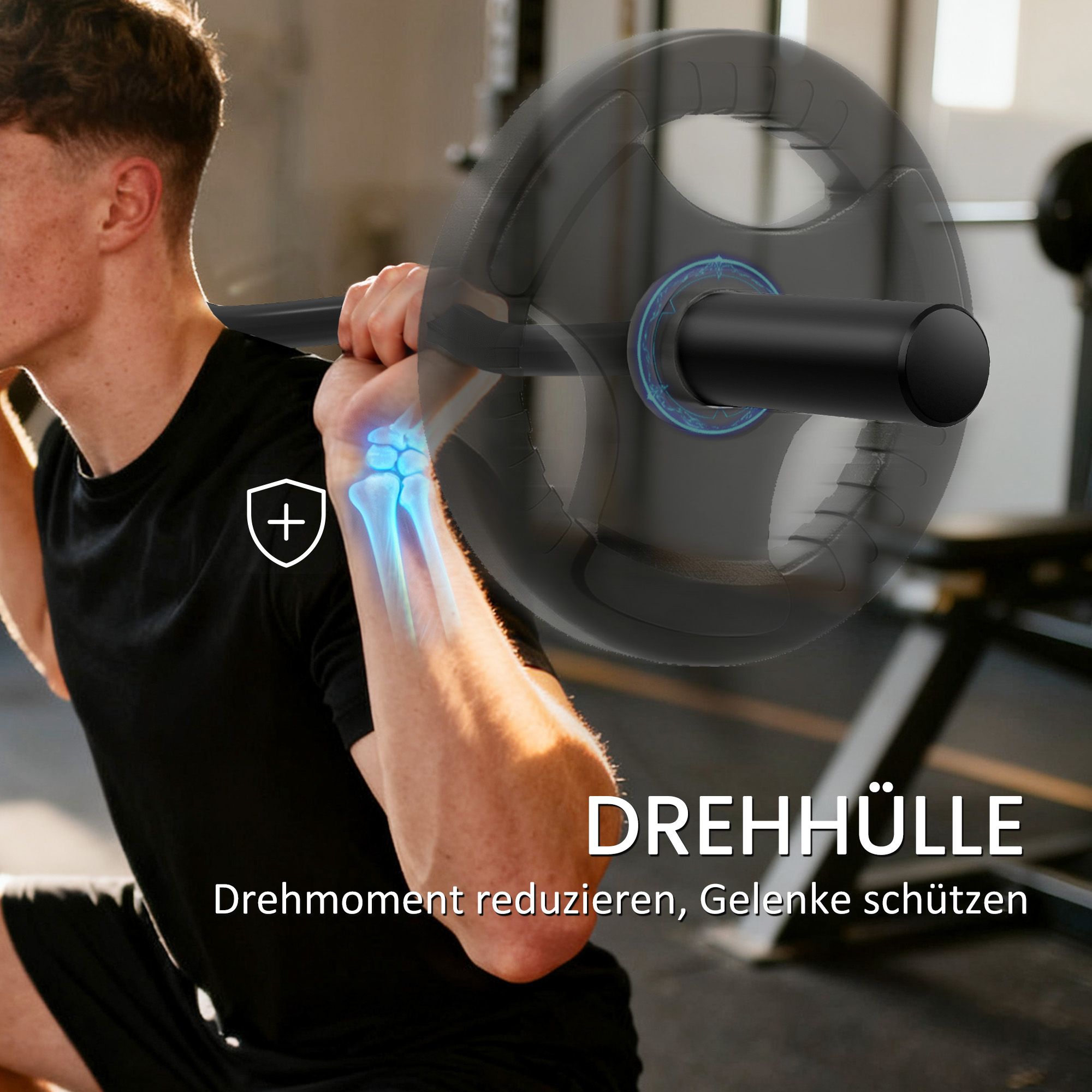 Olympisk curlstång, 5 cm hylsor, stål, 100 kg kapacitet