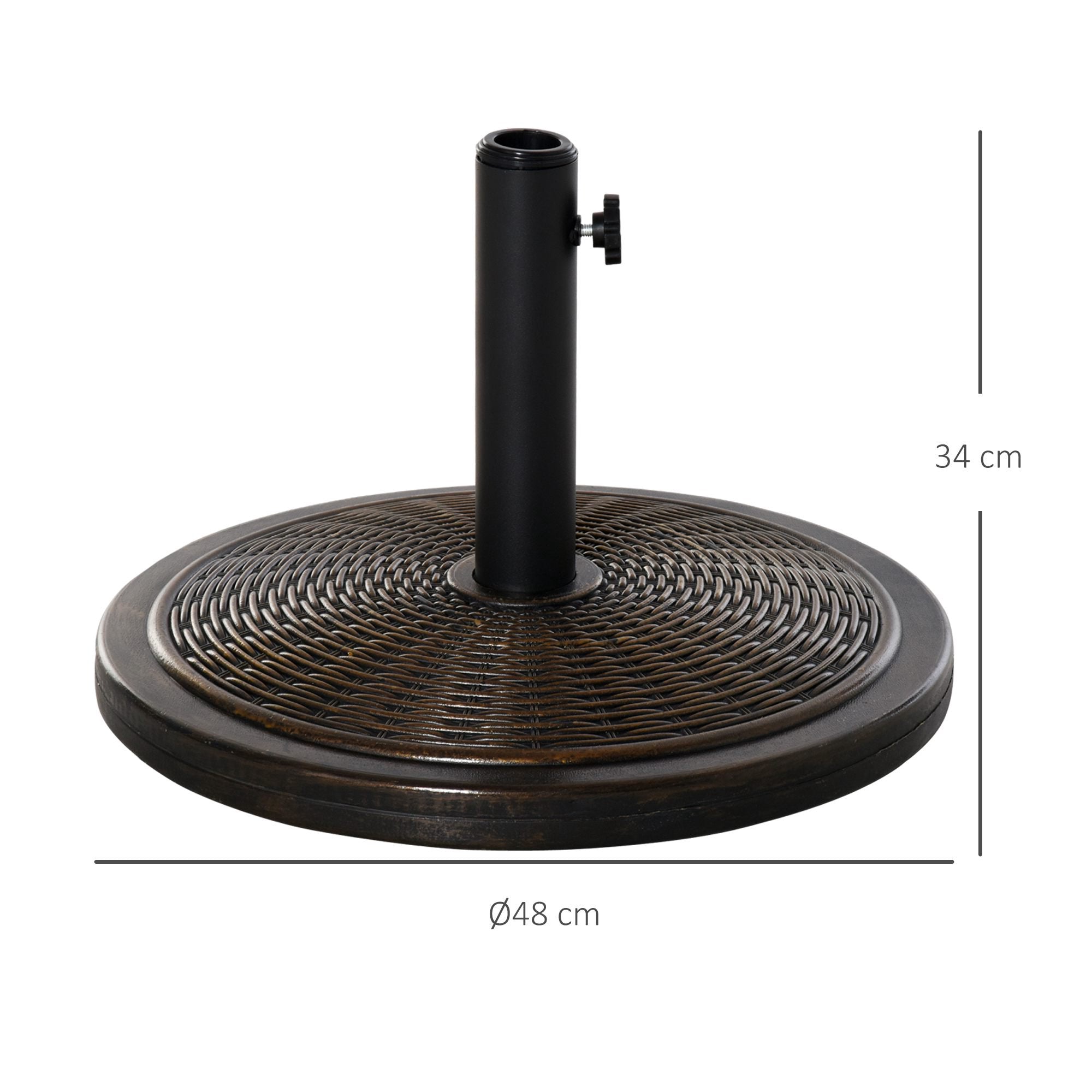 Parasollställ för uteplats, brons, passar 35-48 mm stänger
