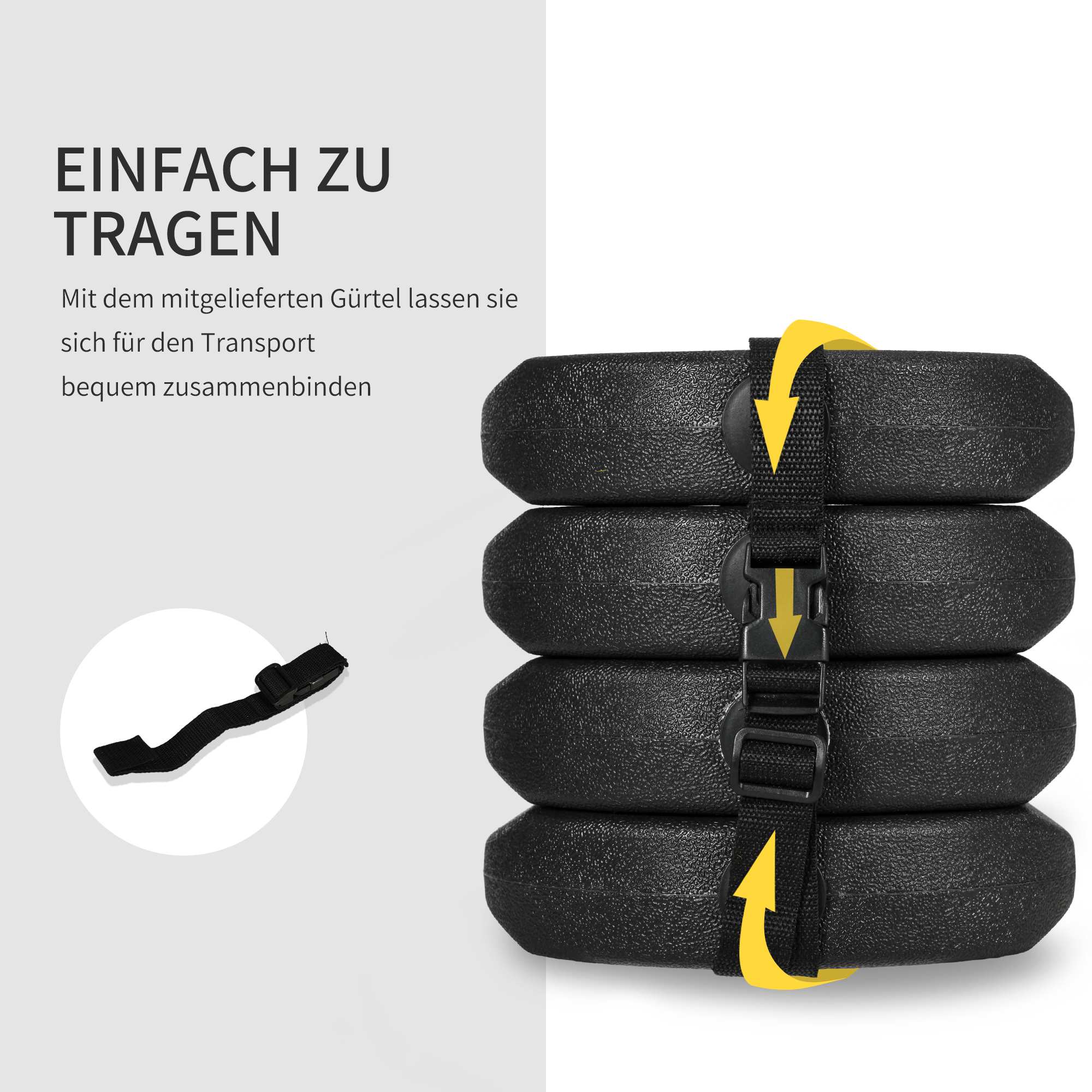 Paviljongviktset, 4x 3 kg cementfyllda ankare
