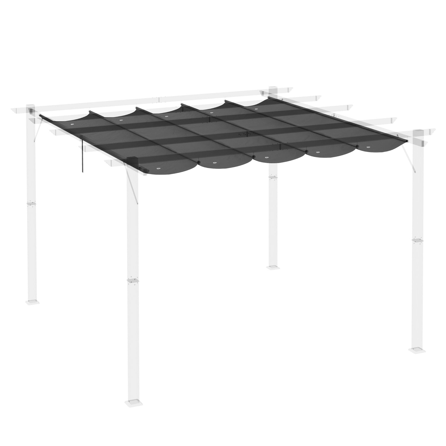 Pergola Takbyte 2,5x2,55m, mörkgrå, vattentät
