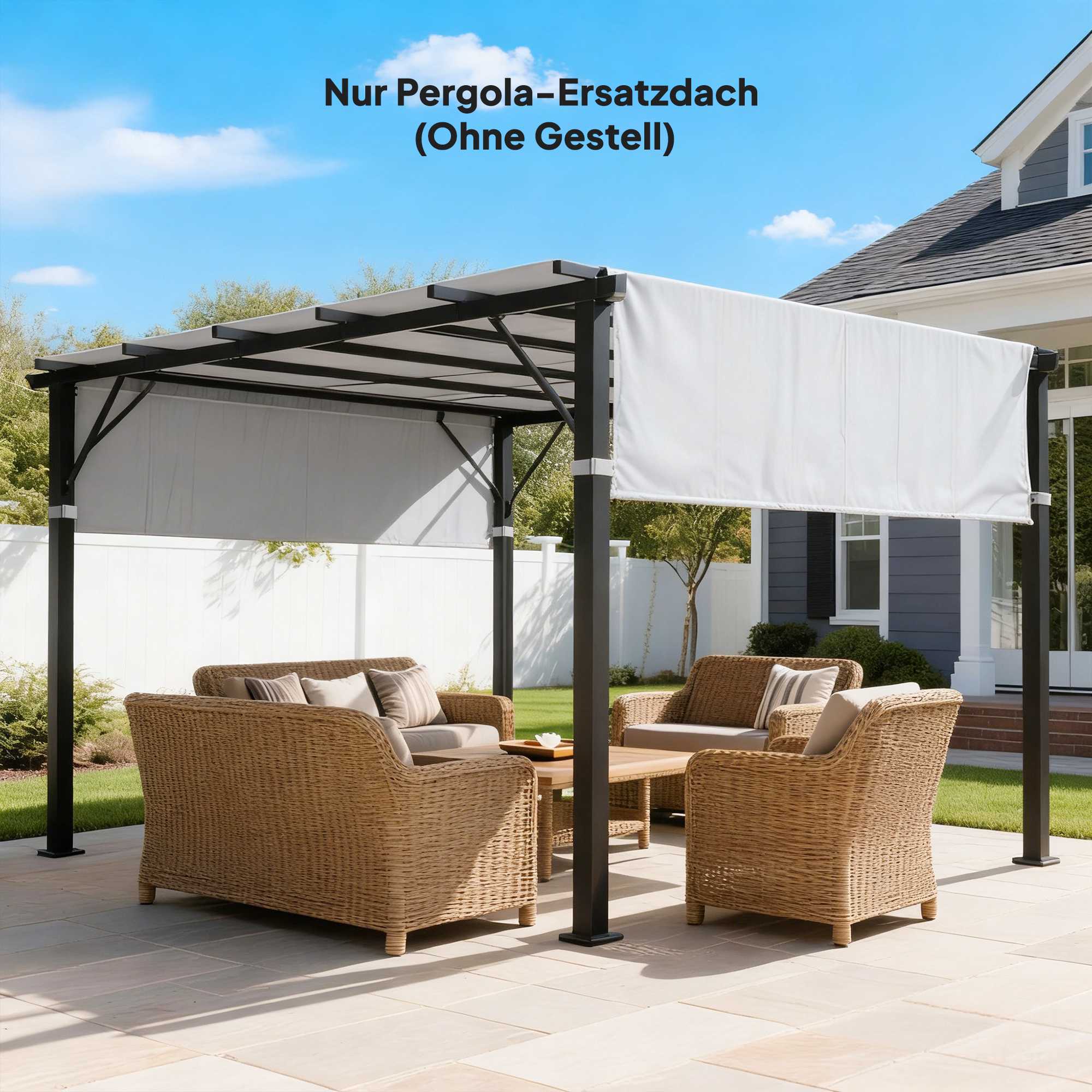 Pergola-ersättningstak, UV-skydd, 3x3m, ljusgrå