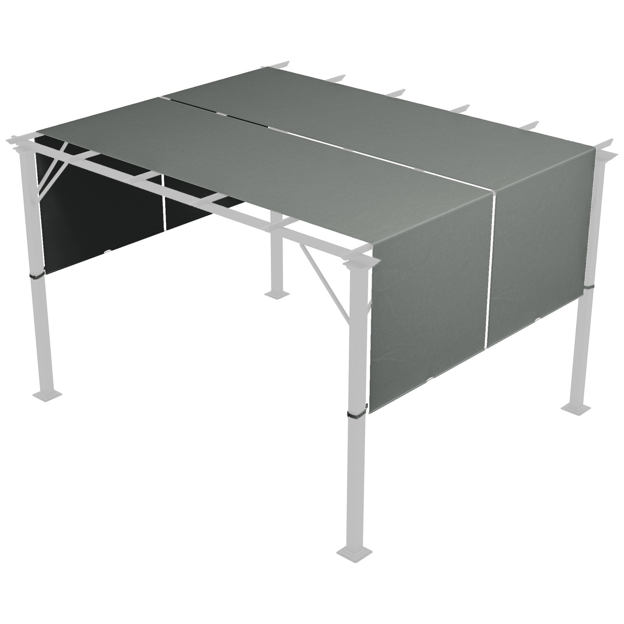 Pergola-ersättningstak, UV-skydd, 3x3m, mörkgrå