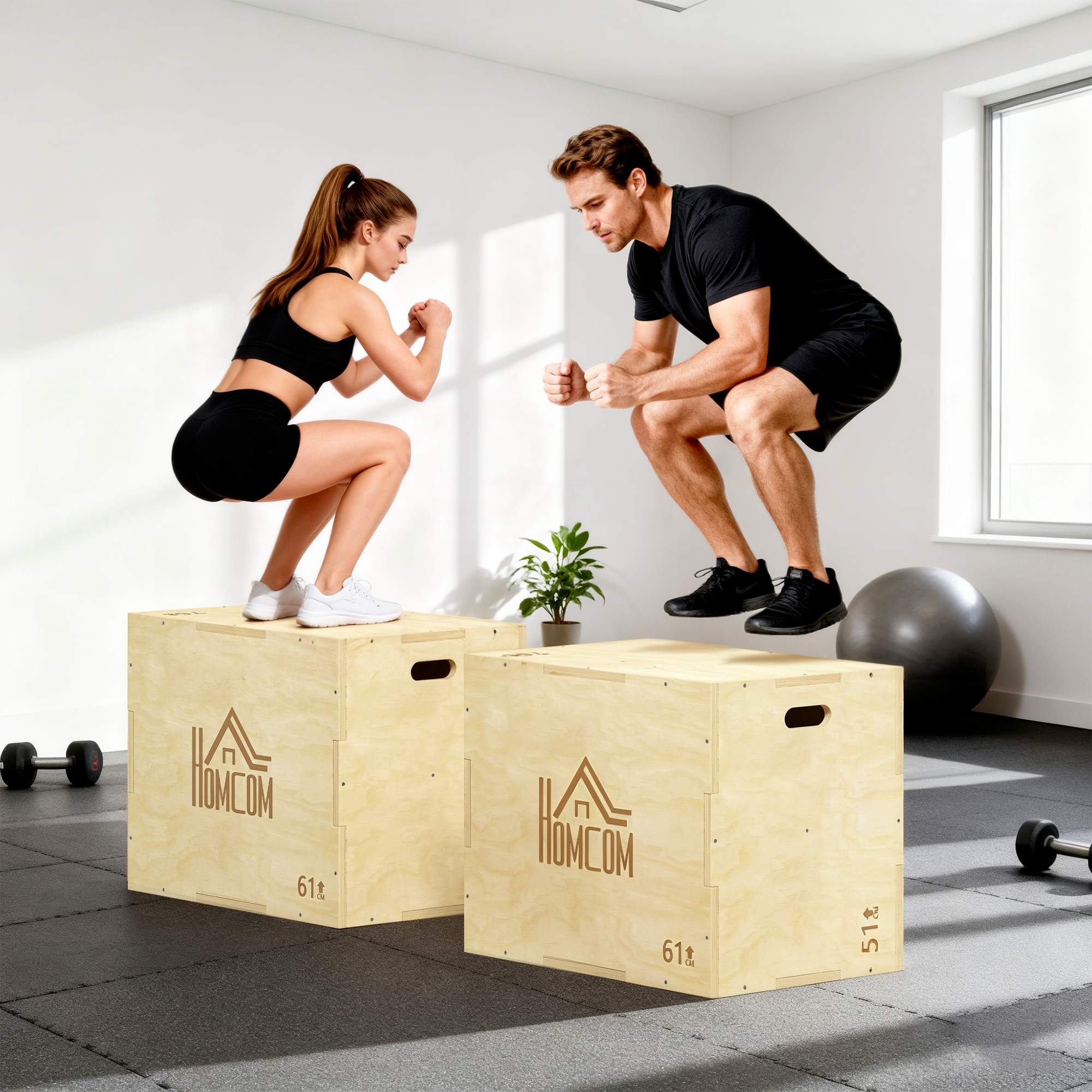 Plyobox 3-i-1, Naturträ, 51/61/76 cm, 120 kg kapacitet
