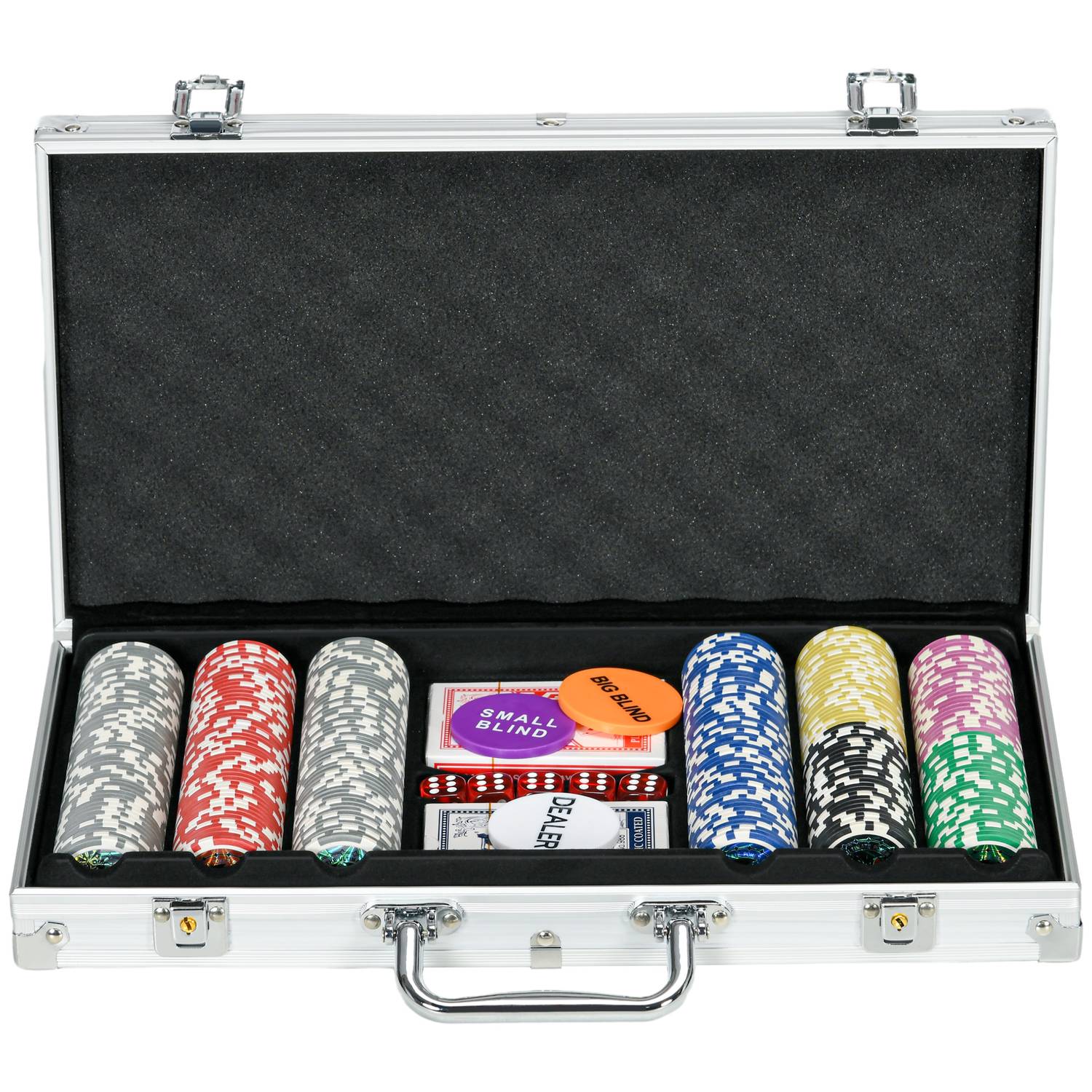 Pokerchipset 300 delar 11.5G med lås och tillbehör