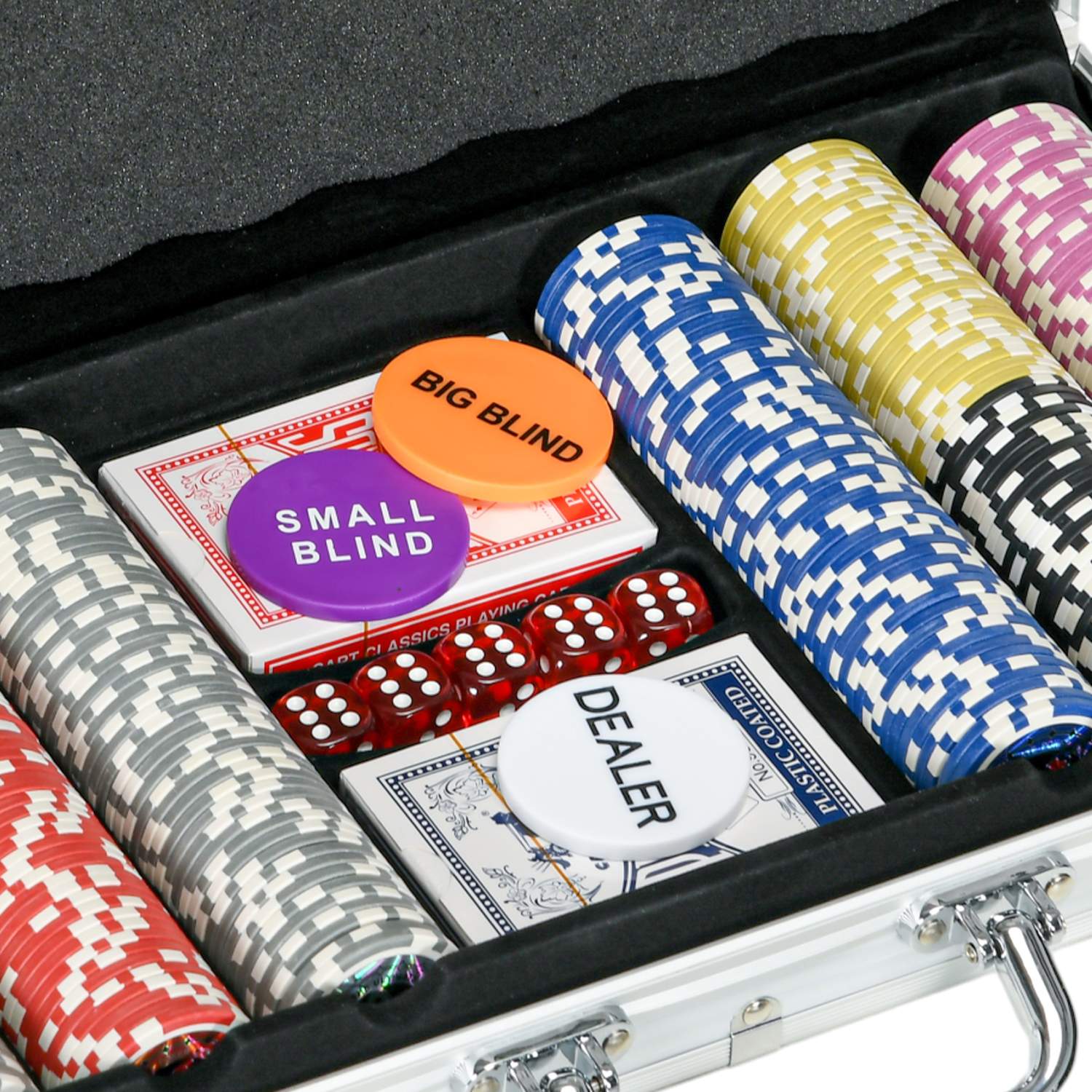 Pokerchipset 300 delar 11.5G med lås och tillbehör