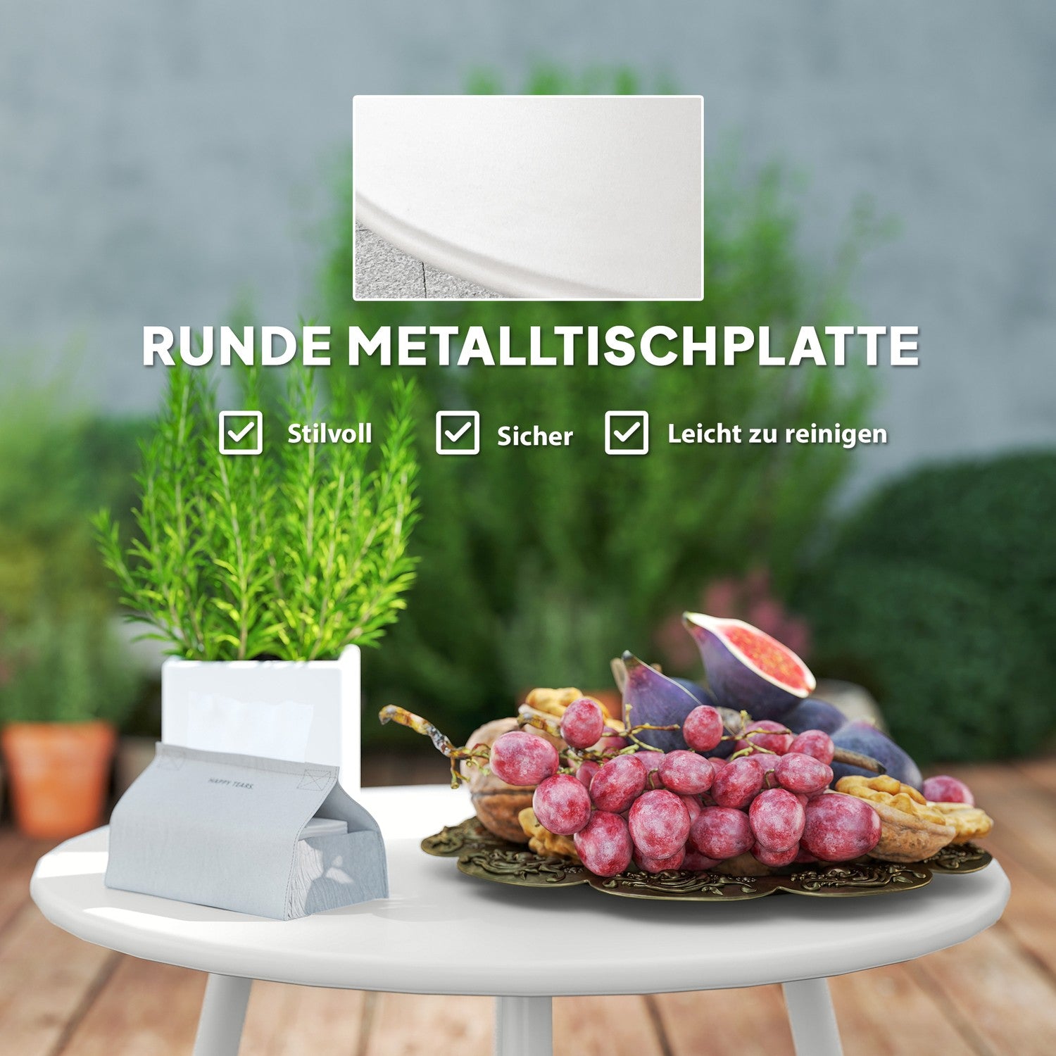 Polyrattan Outdoor Lounge Set, väderbeständig, säten 4