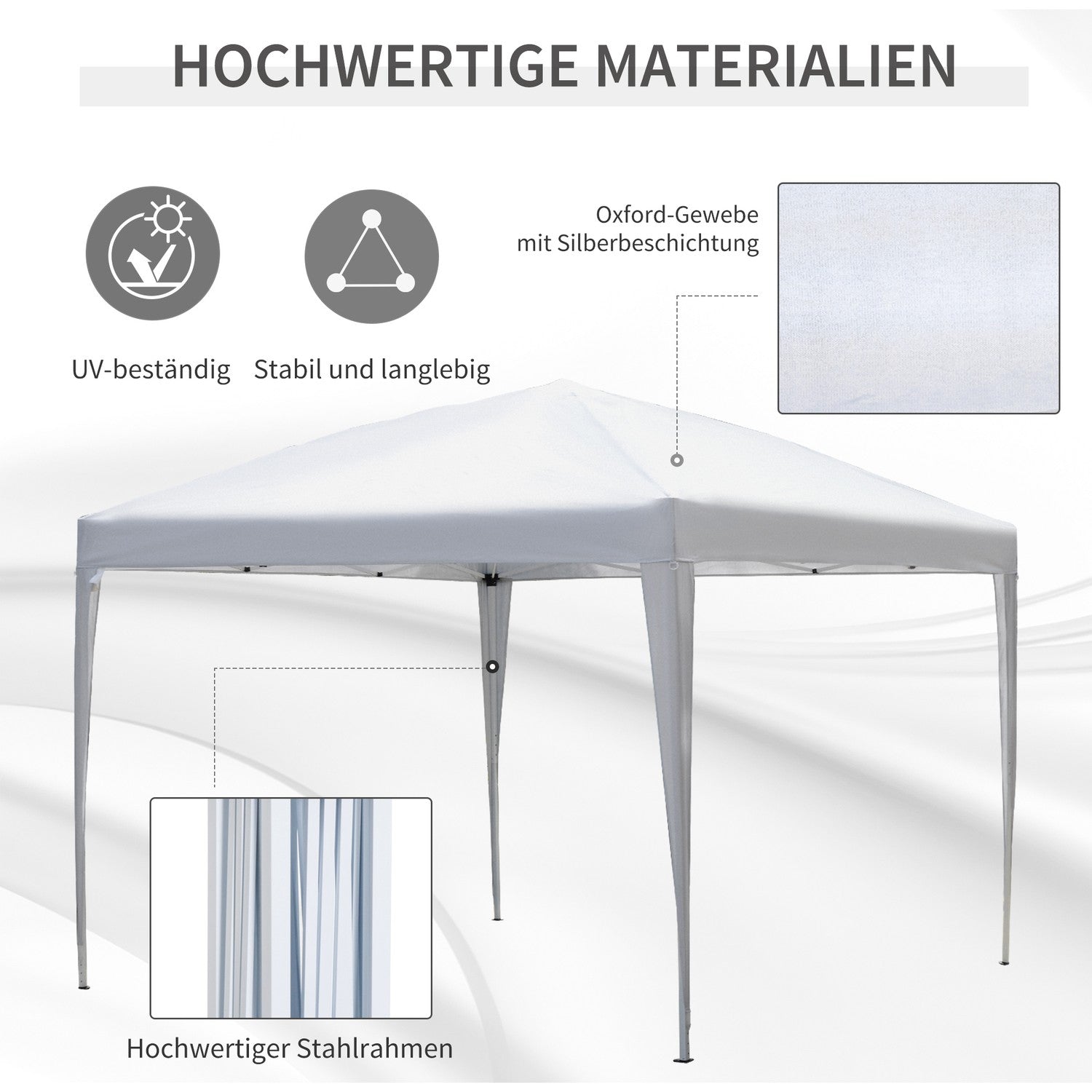 Pop-Up Gazebo 2,95x2,95M, UV-beständig, stålram