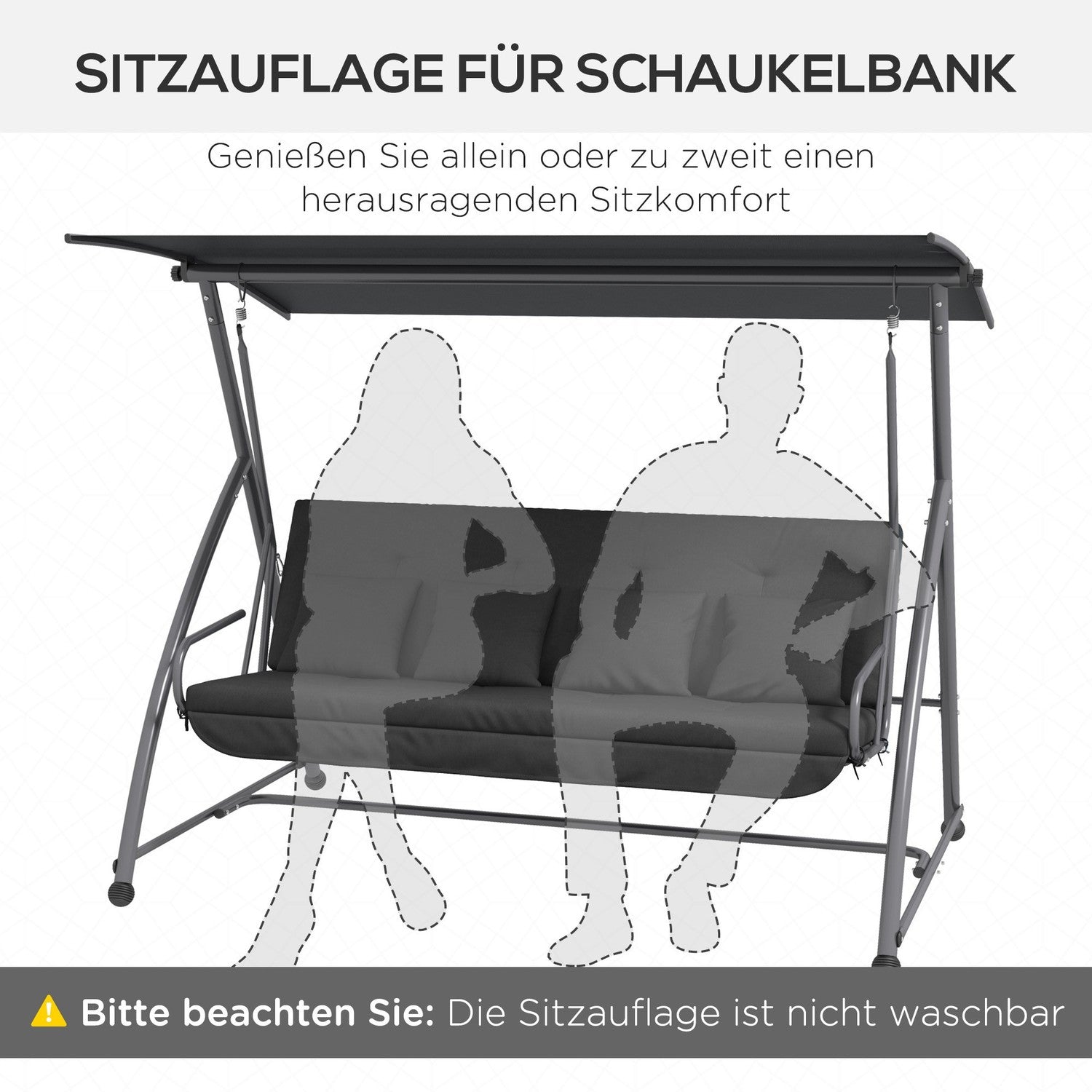Porch Swing Kuddset – Mörkgrå, 170 cm