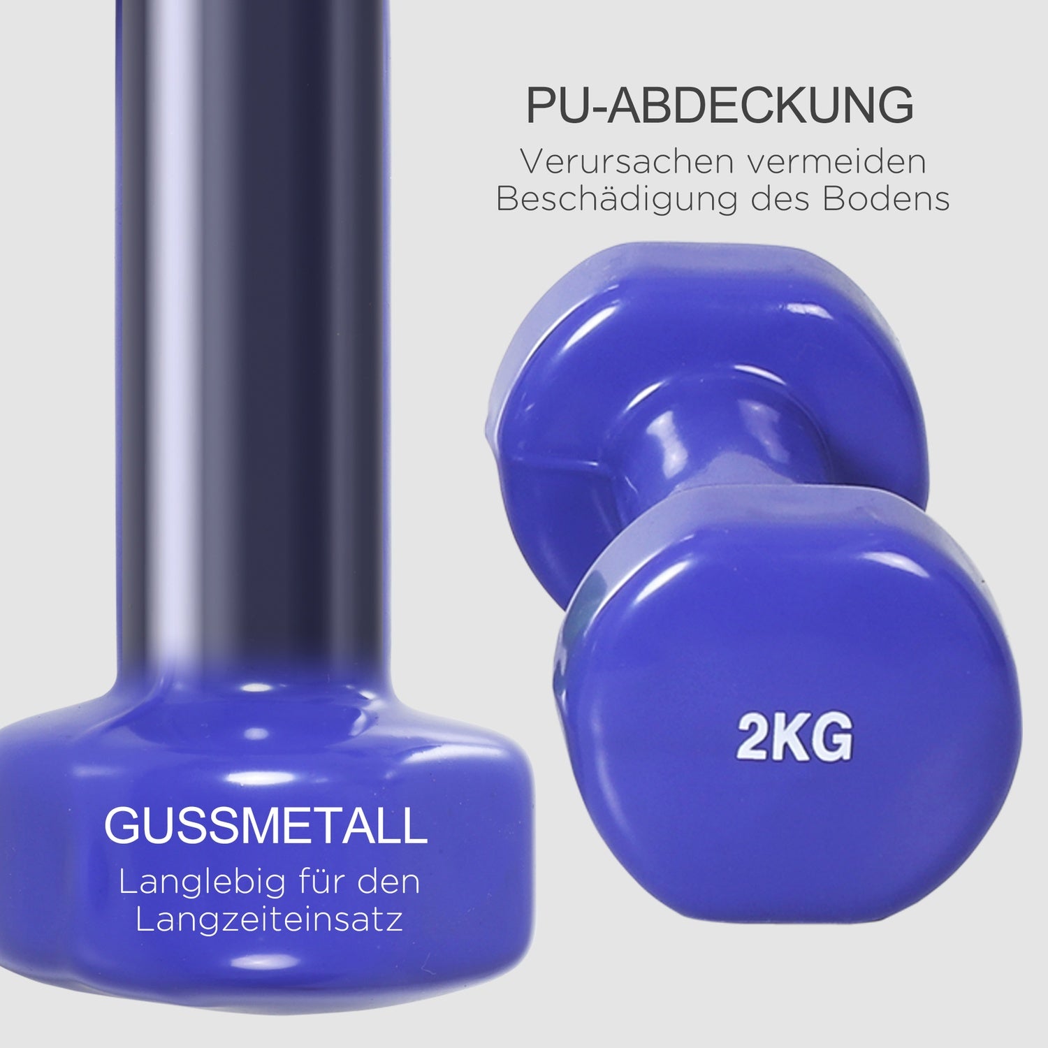 Portabelt hantelset med fodral, 4 par, 1-2 kg